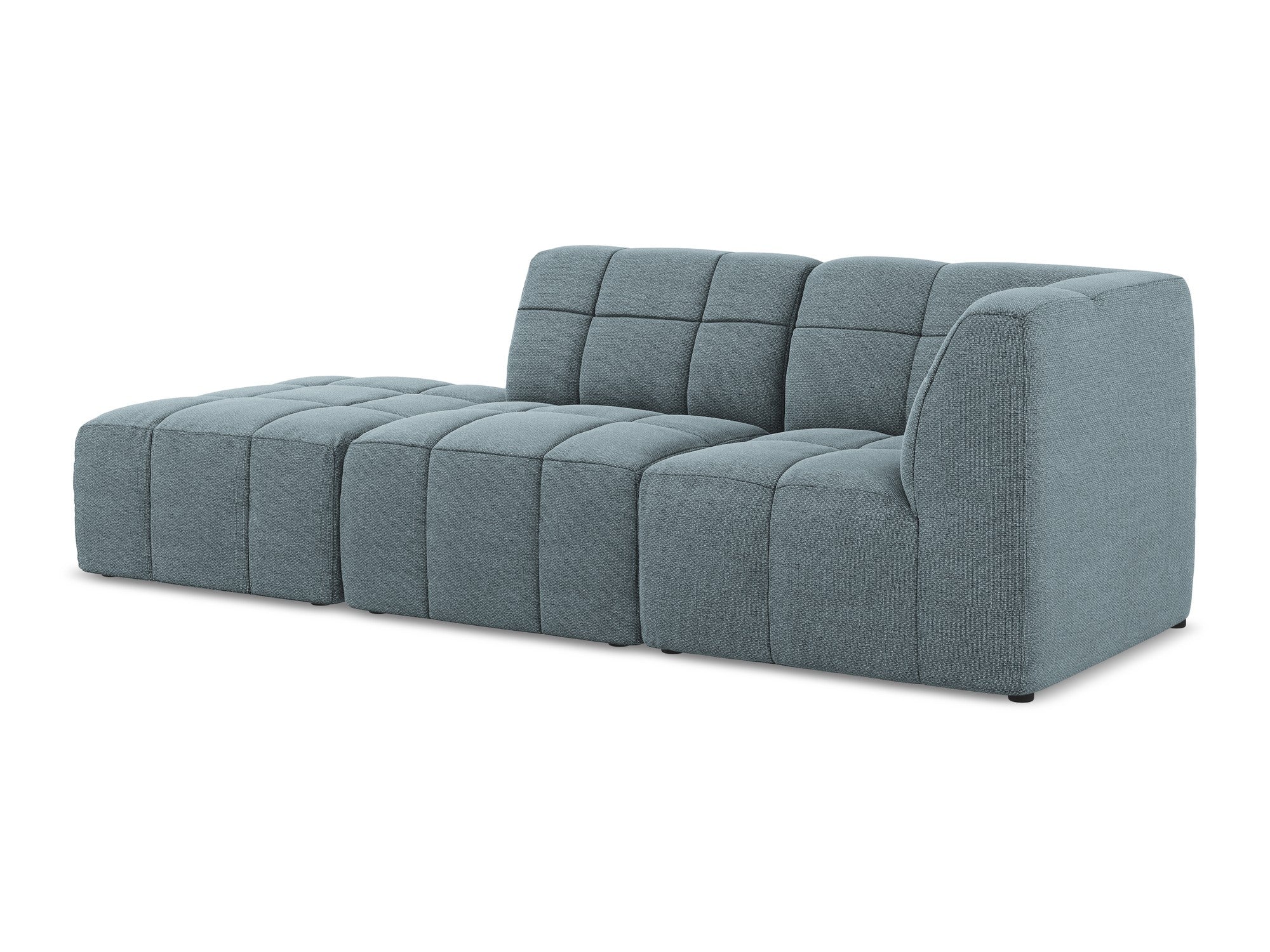 Modulares Sofa mit offener rechter Seite, 3-Sitzer ALOHA, jeansblau Boucle