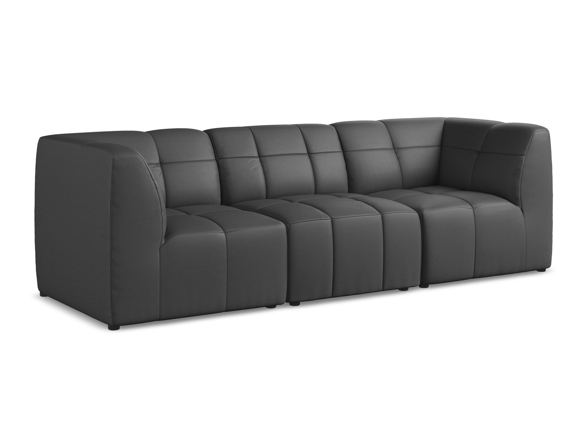 Modulares 3-Sitzer-Sofa ALOHA graues Kunstleder