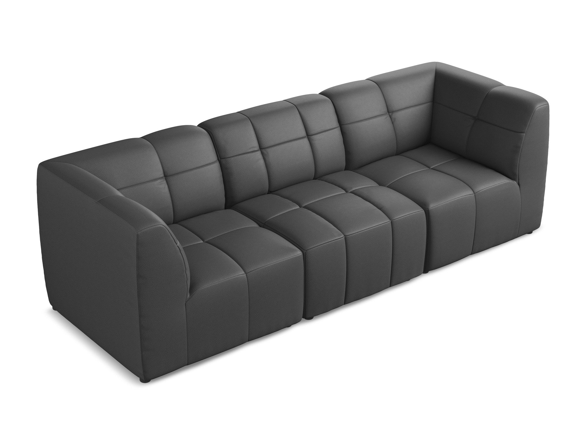 Modulares 3-Sitzer-Sofa ALOHA graues Kunstleder