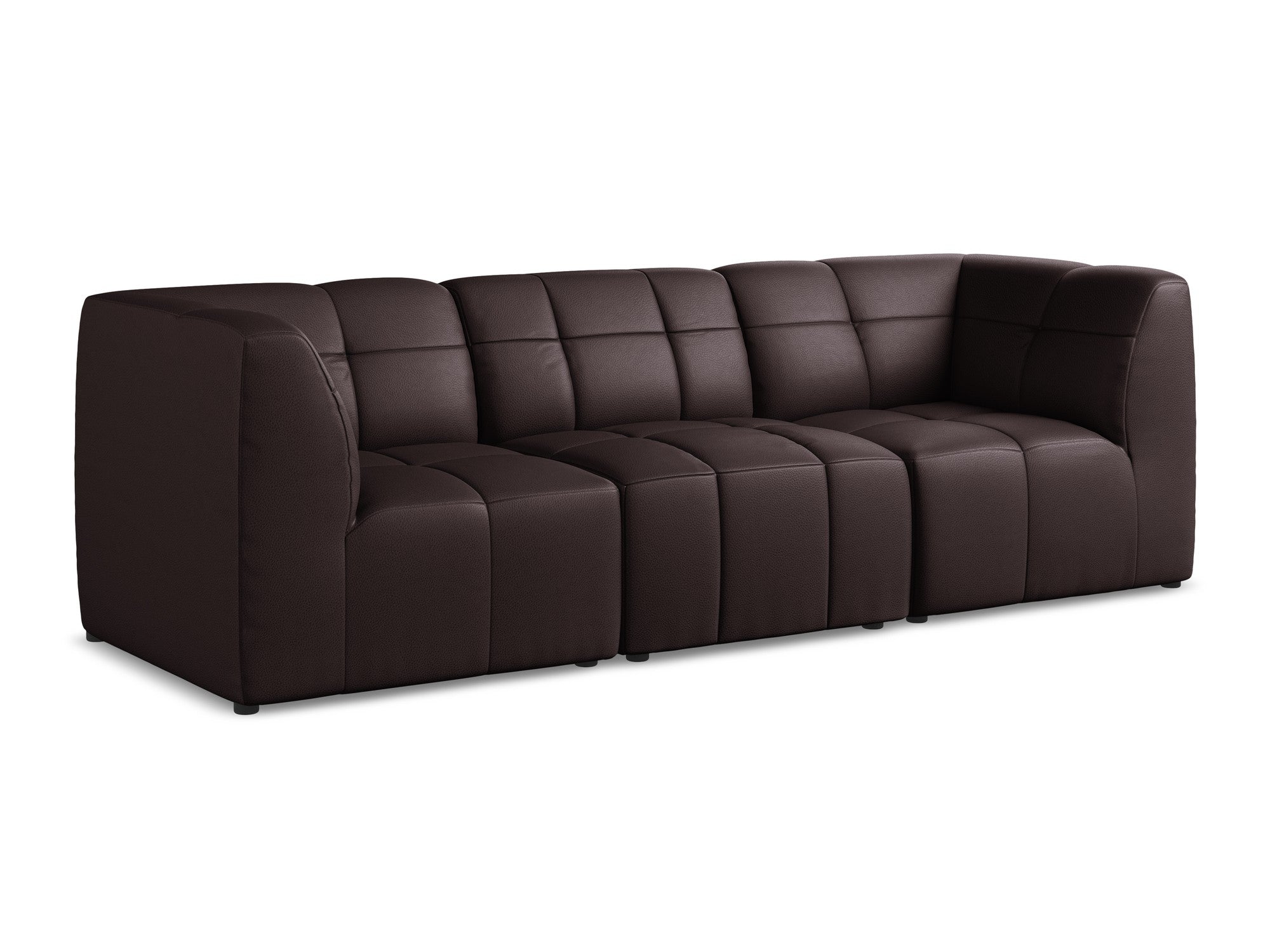 Modulares 3-Sitzer Sofa ALOHA in pflaumenfarbener Kunstleder