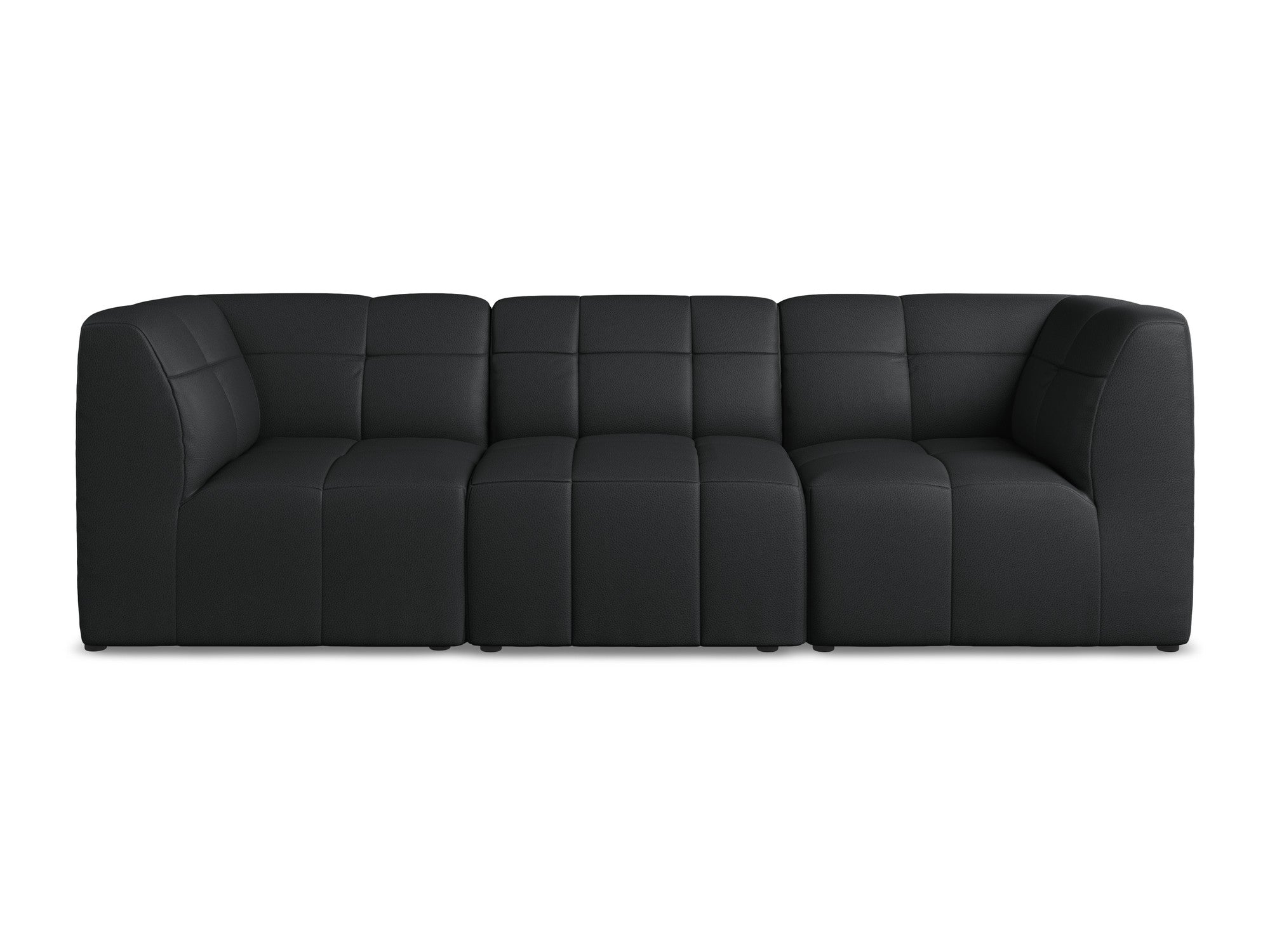 Modulares 3-Sitzer Sofa ALOHA schwarze Kunstleder