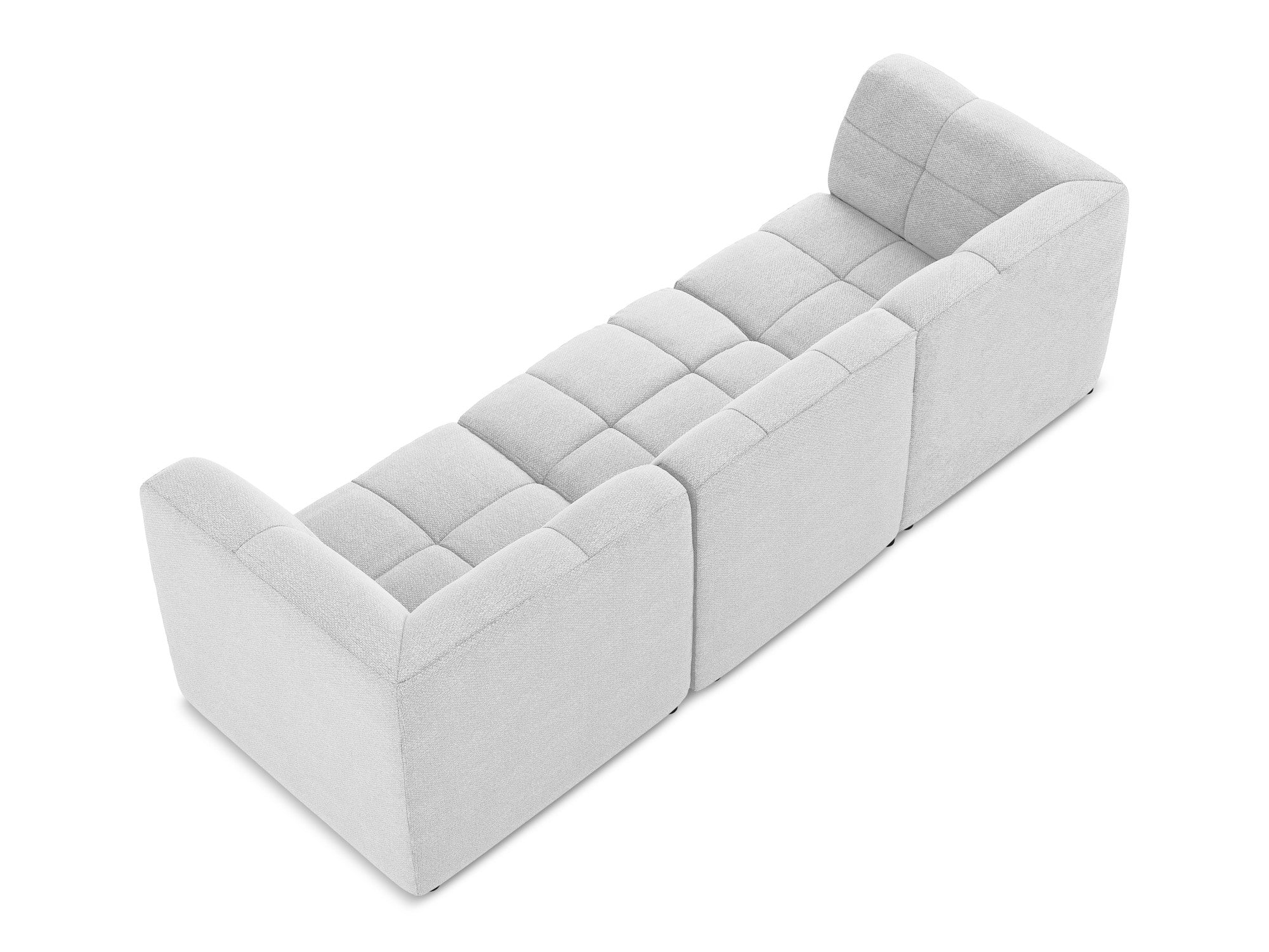 Modulares 3-Sitzer Sofa ALOHA silbernes Boucle