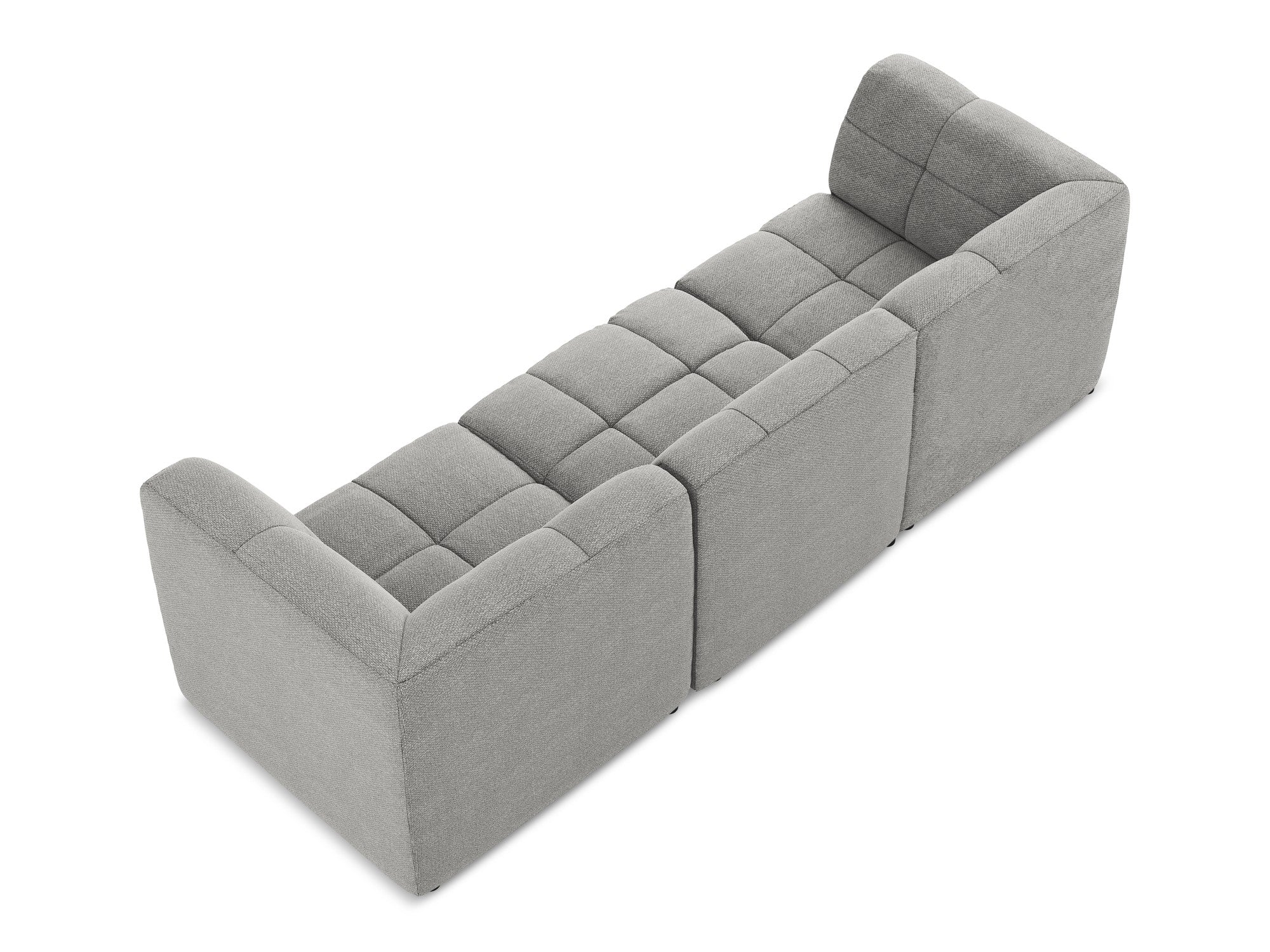 Modulares 3-Sitzer Sofa ALOHA hellgrau Boucle