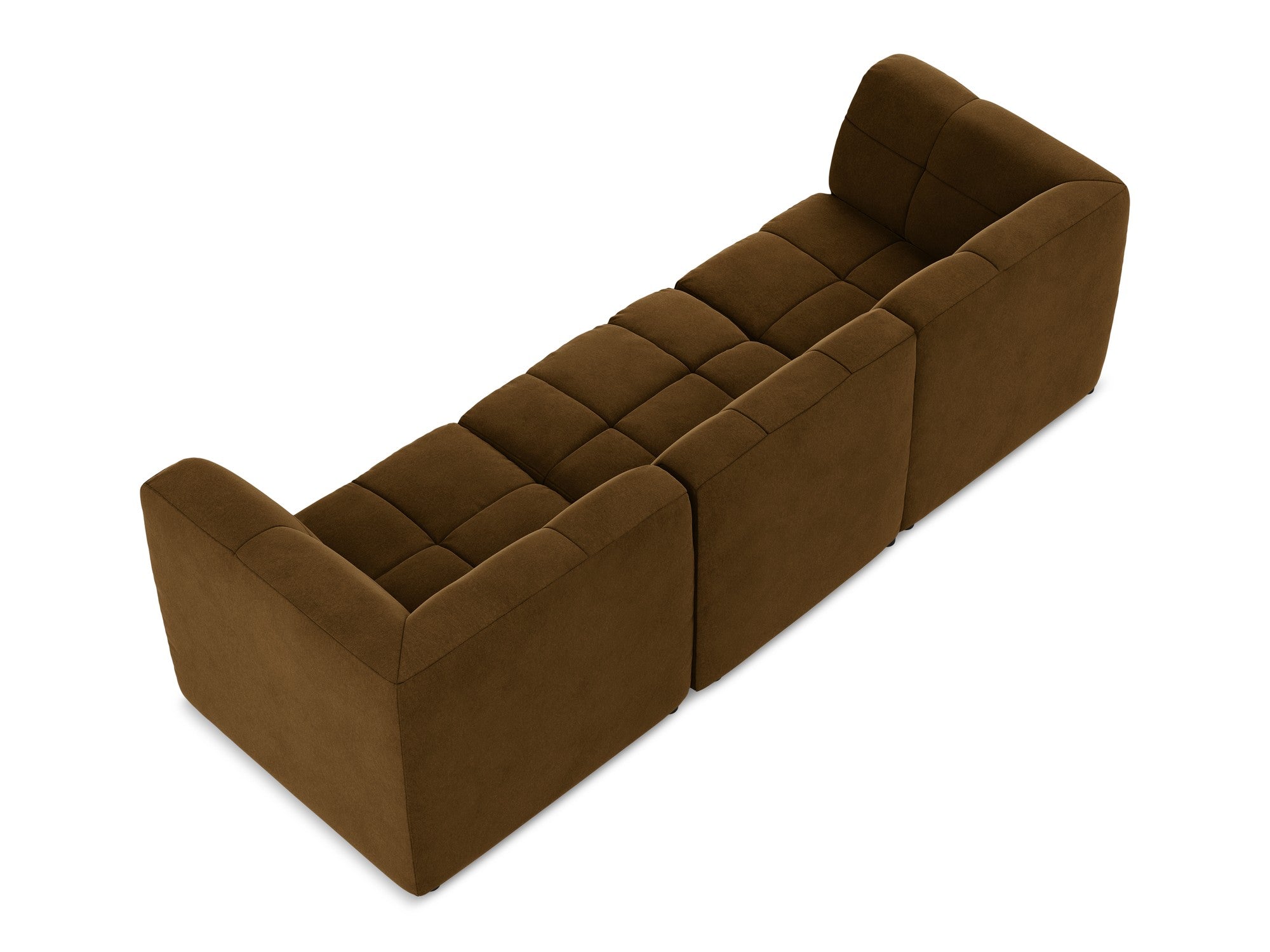 Modulares Samtsofa für 3 Personen ALOHA in Senfgelb