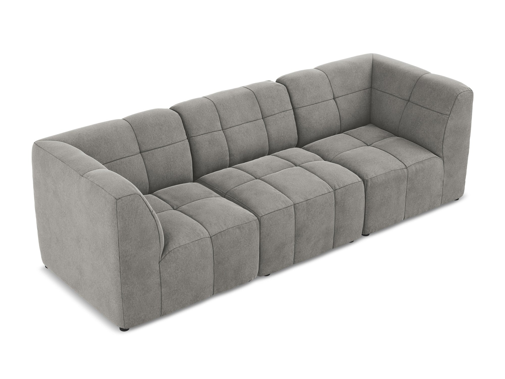 Modulares Samtsofa für 3 Personen ALOHA grau