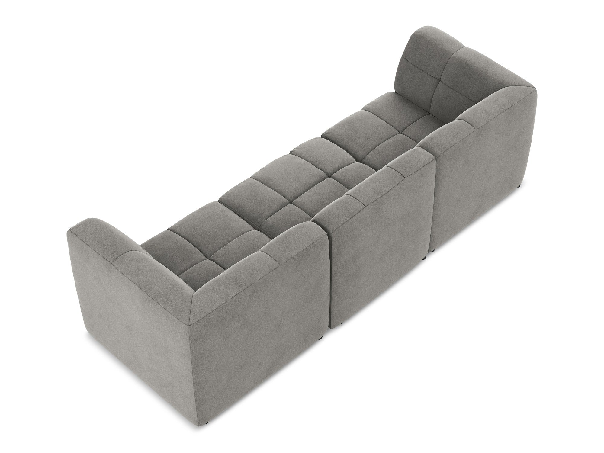 Modulares Samtsofa für 3 Personen ALOHA grau