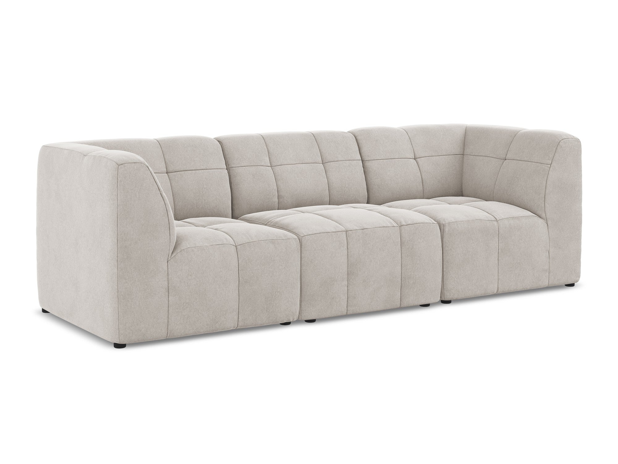 Modulares Samtsofa für 3 Personen ALOHA hellbeige