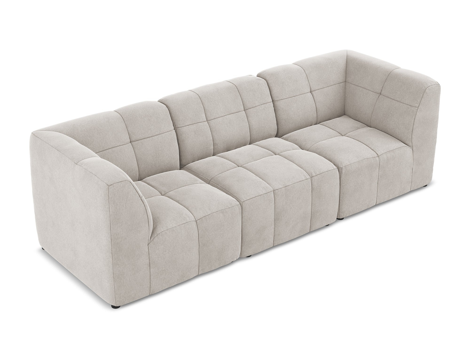 Modulares Samtsofa für 3 Personen ALOHA hellbeige