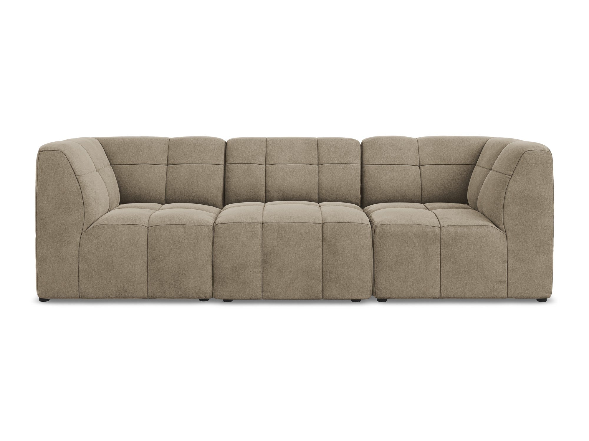 Beige 3-Seater Velvet Modular Sofa ALOHA