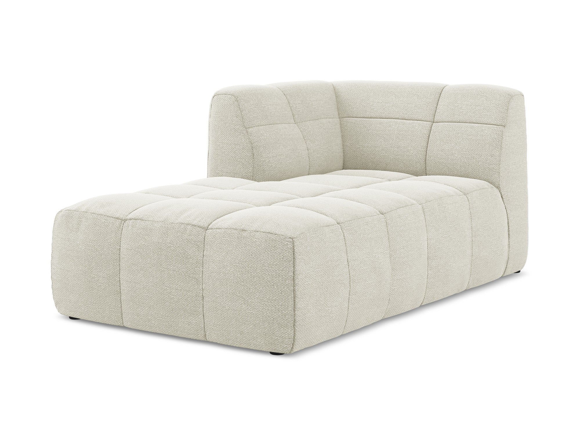 Left-facing ALOHA chaise lounge in sandy boucle