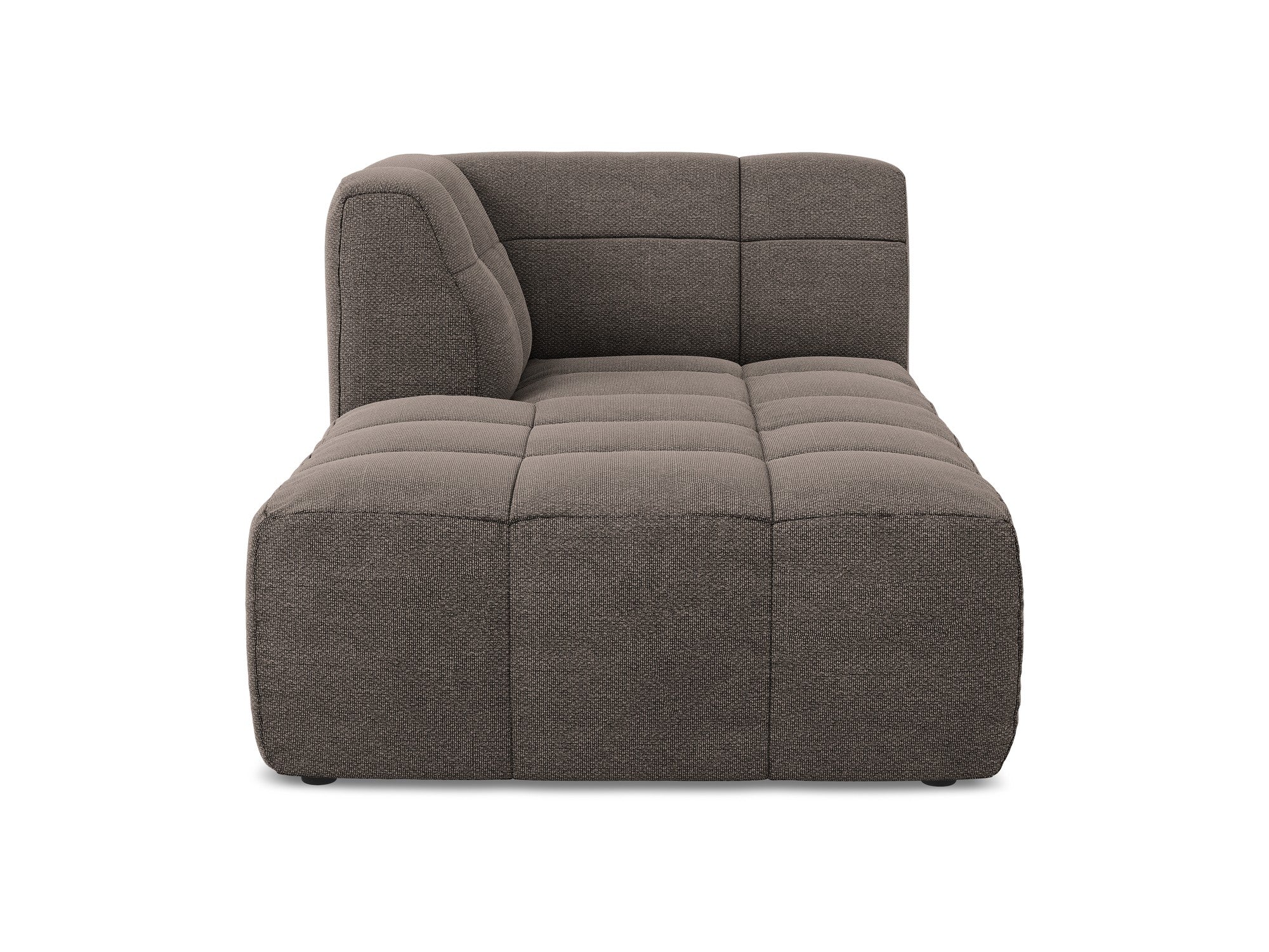 Left-facing ALOHA chocolate boucle chaise longue