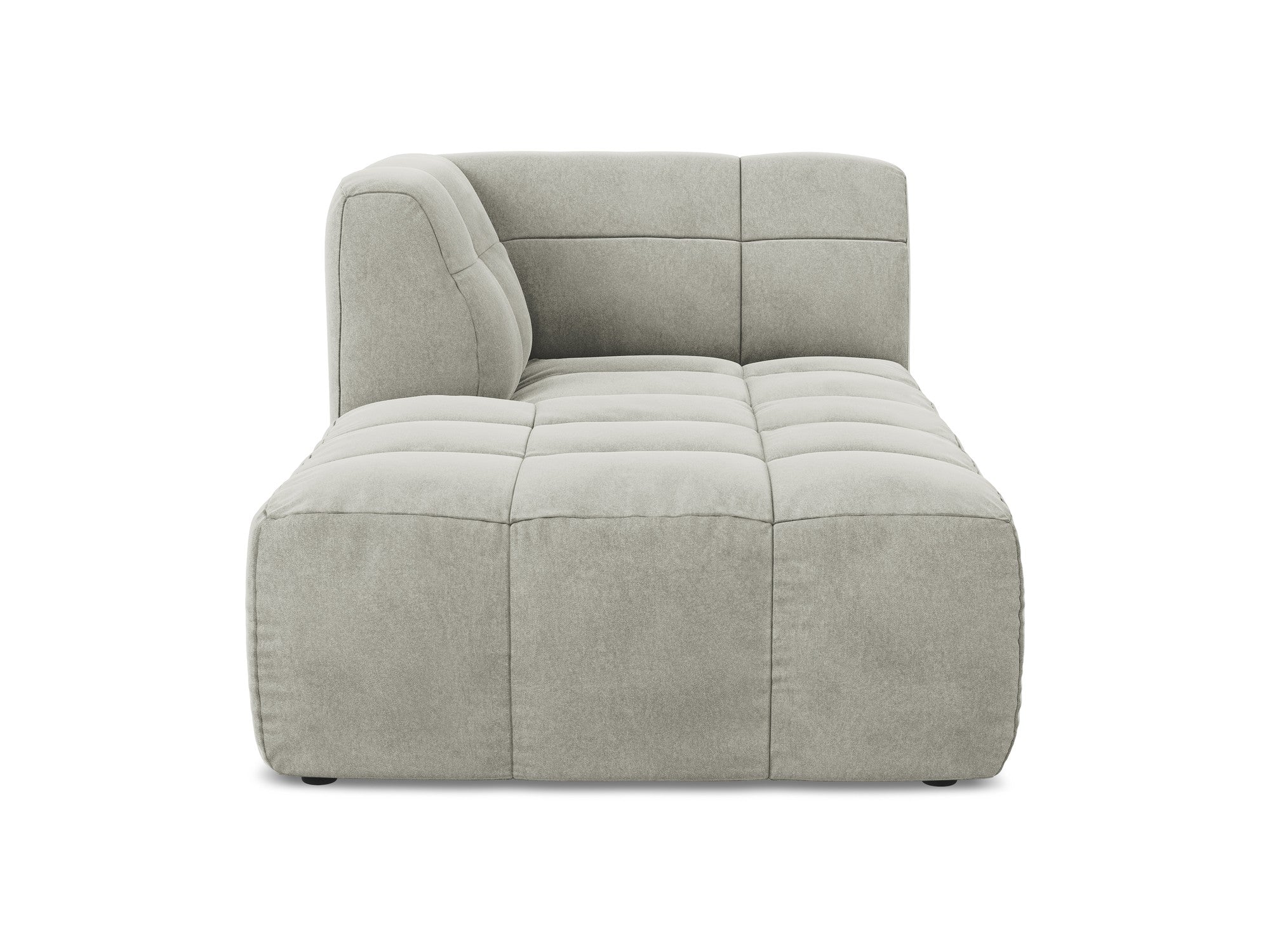 Left-facing velvet chaise lounge ALOHA light gray