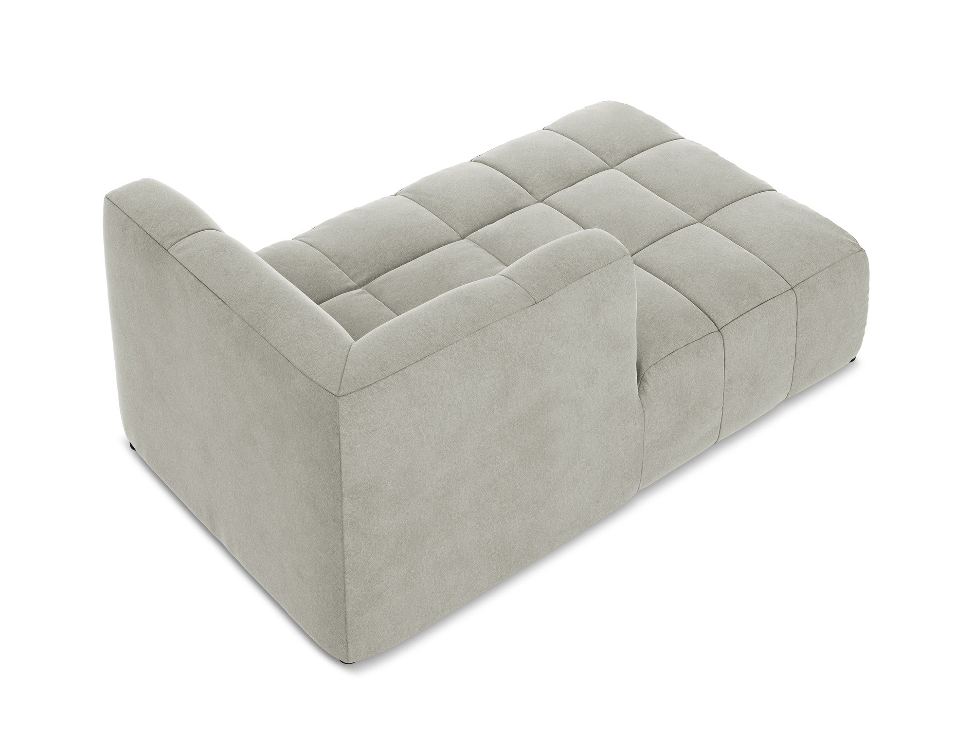 Left-facing velvet chaise lounge ALOHA light gray