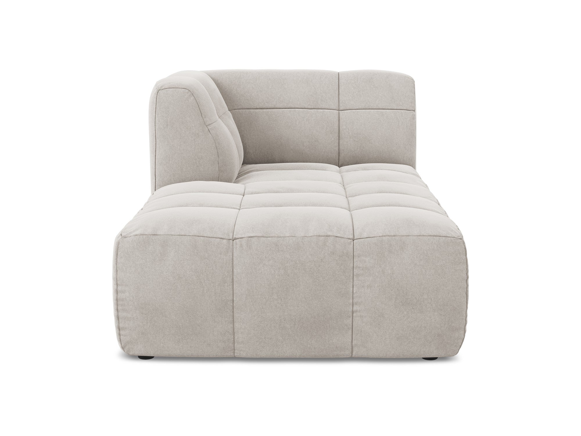 Left-facing velvet chaise lounge ALOHA light beige