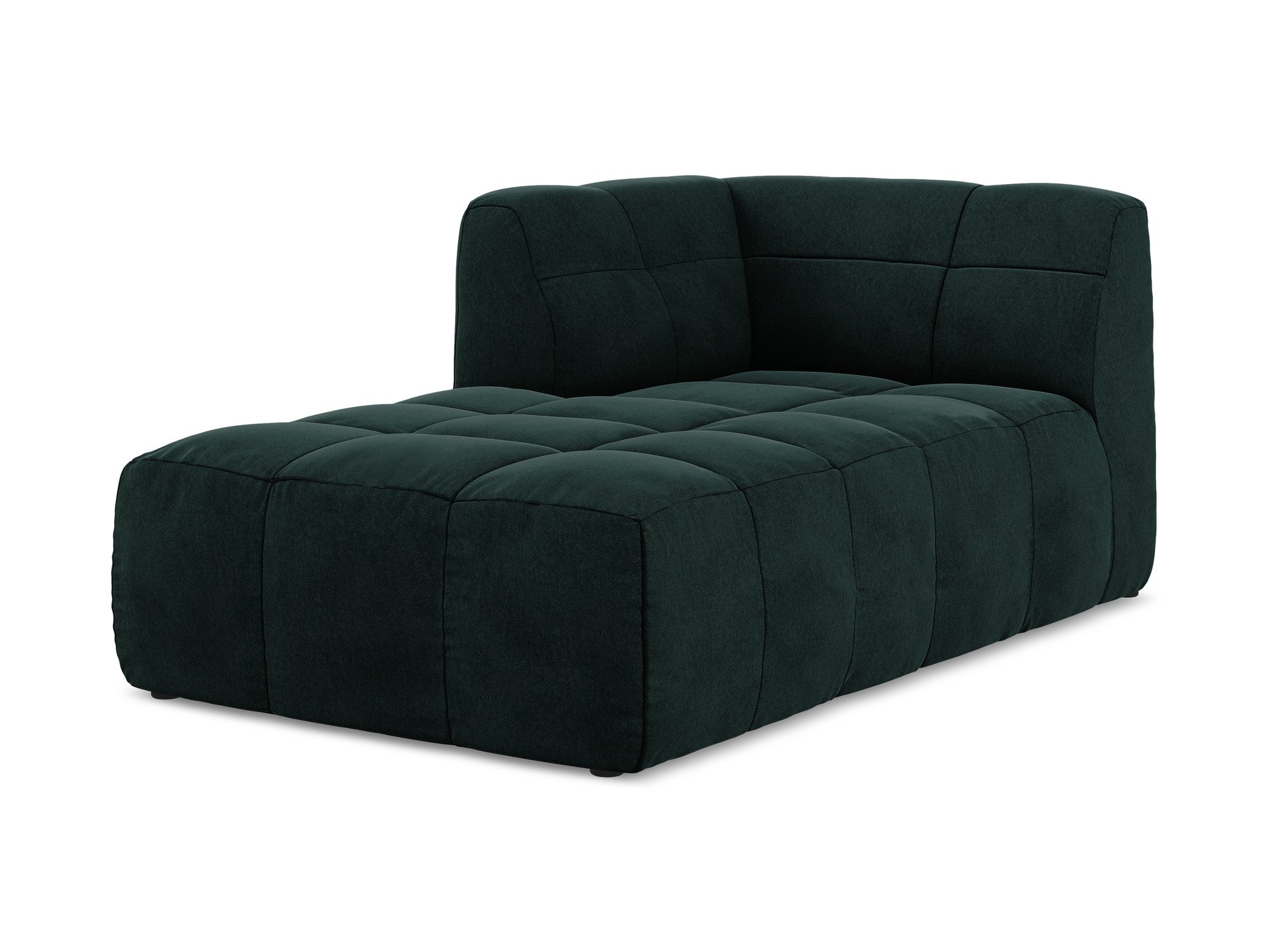 Left-facing velvet chaise lounge ALOHA gray-green