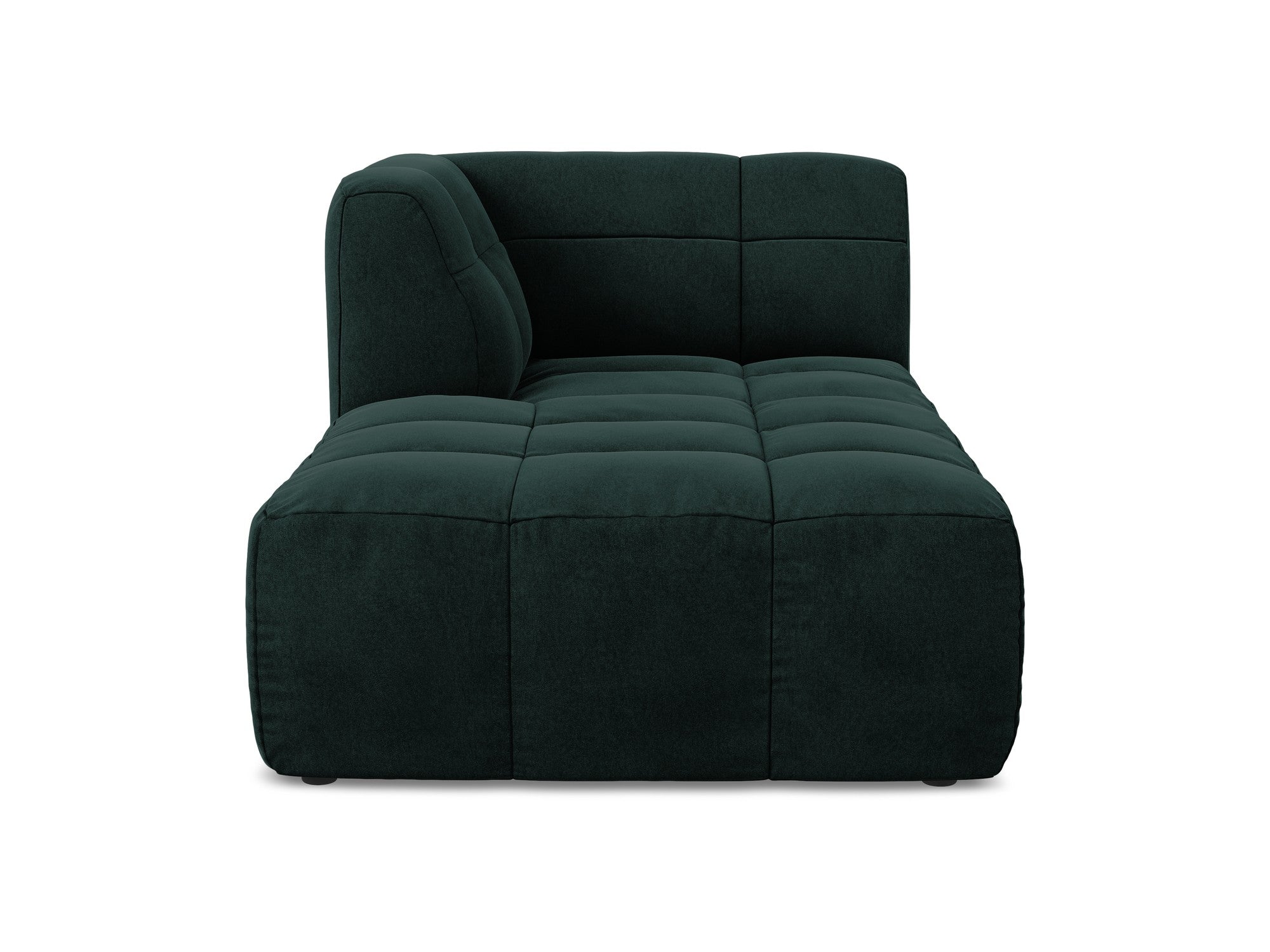 Left-facing velvet chaise lounge ALOHA gray-green