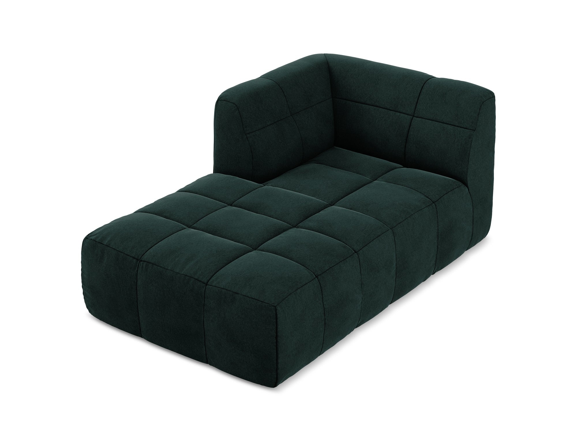 Left-facing velvet chaise lounge ALOHA gray-green