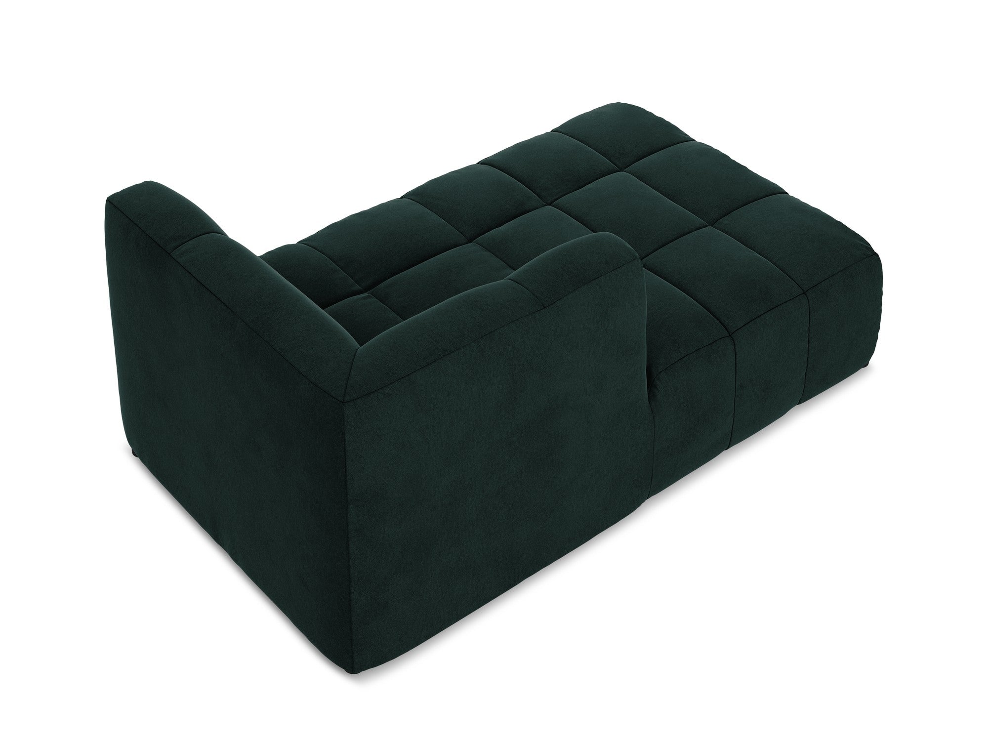 Left-facing velvet chaise lounge ALOHA gray-green