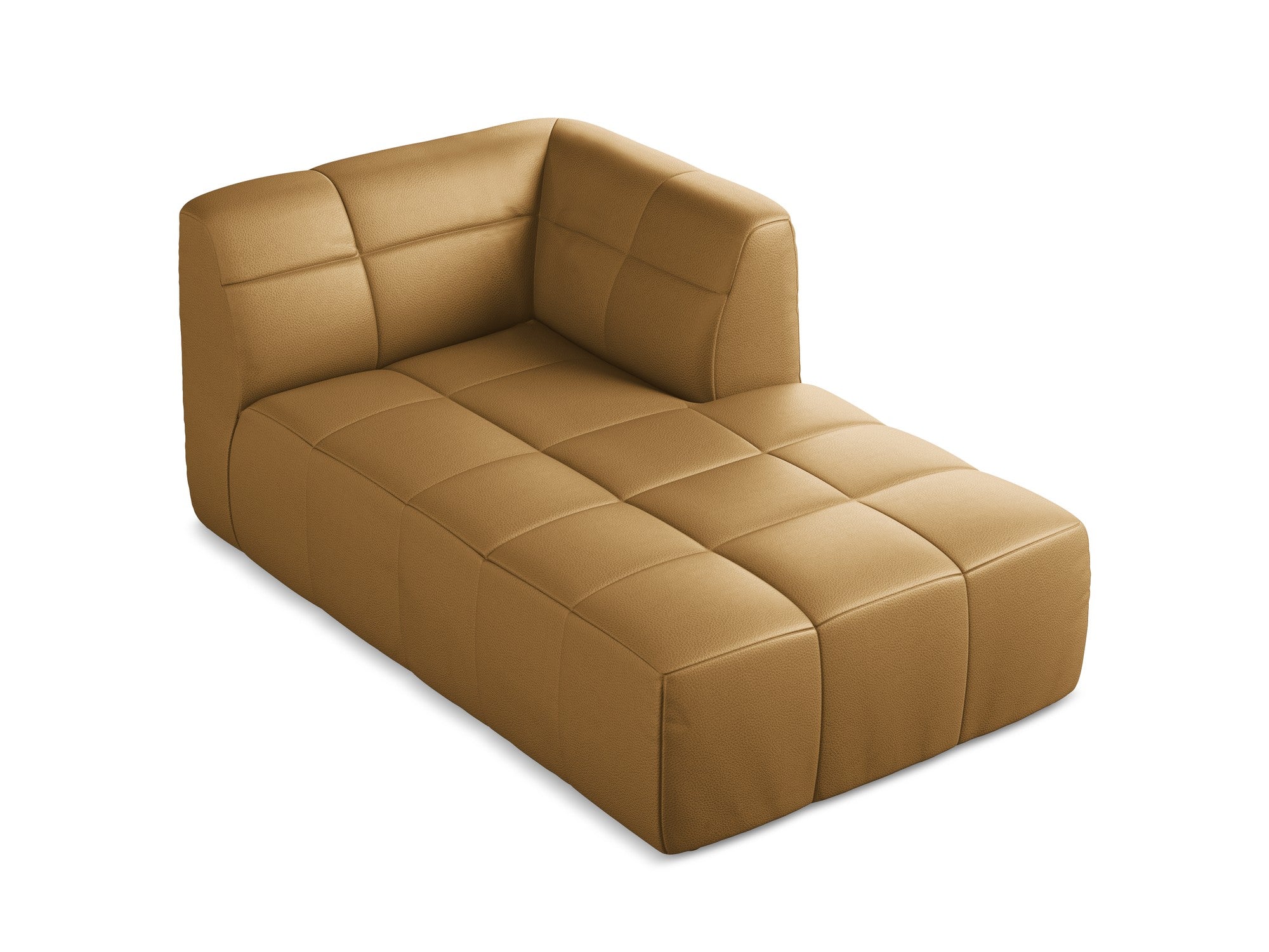Right-facing chaise lounge ALOHA caramel eco-leather