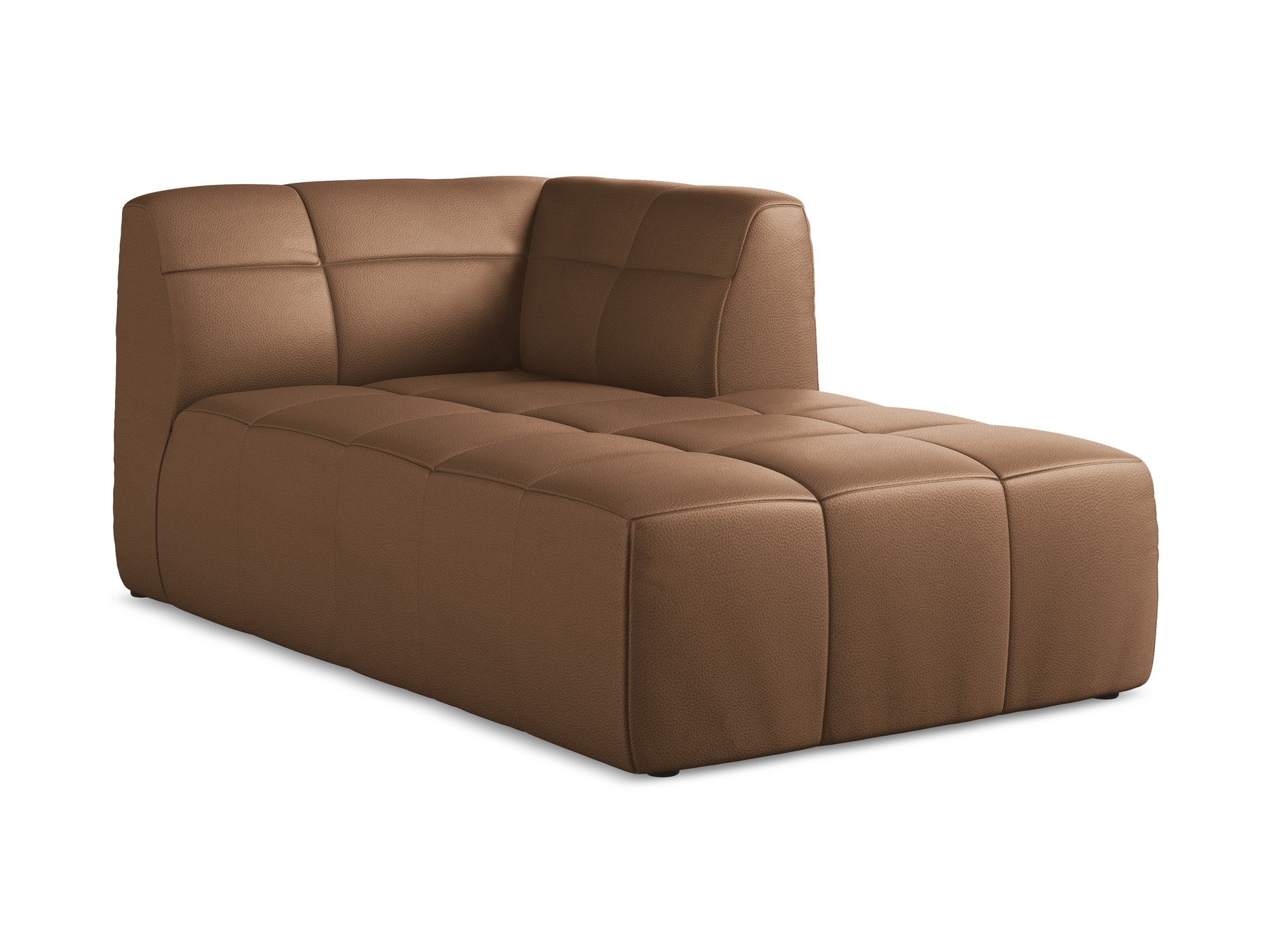 Rechtsseitiger Szezlong ALOHA aus schokoladenbraunem Kunstleder