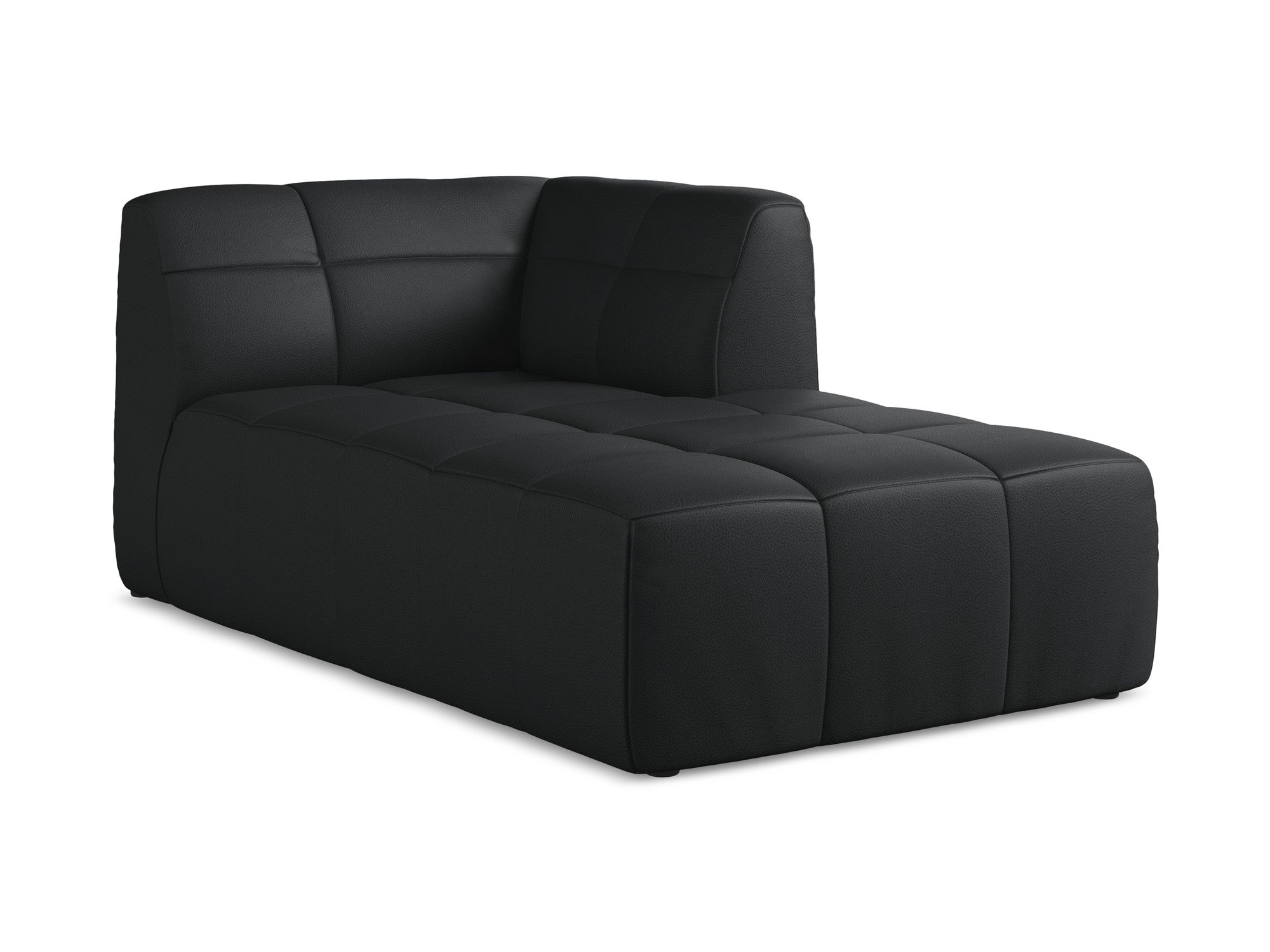 Right-facing chaise lounge ALOHA black faux leather
