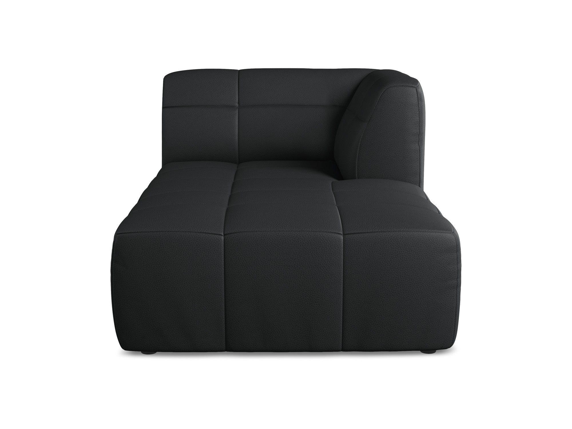 Right-facing chaise lounge ALOHA black faux leather