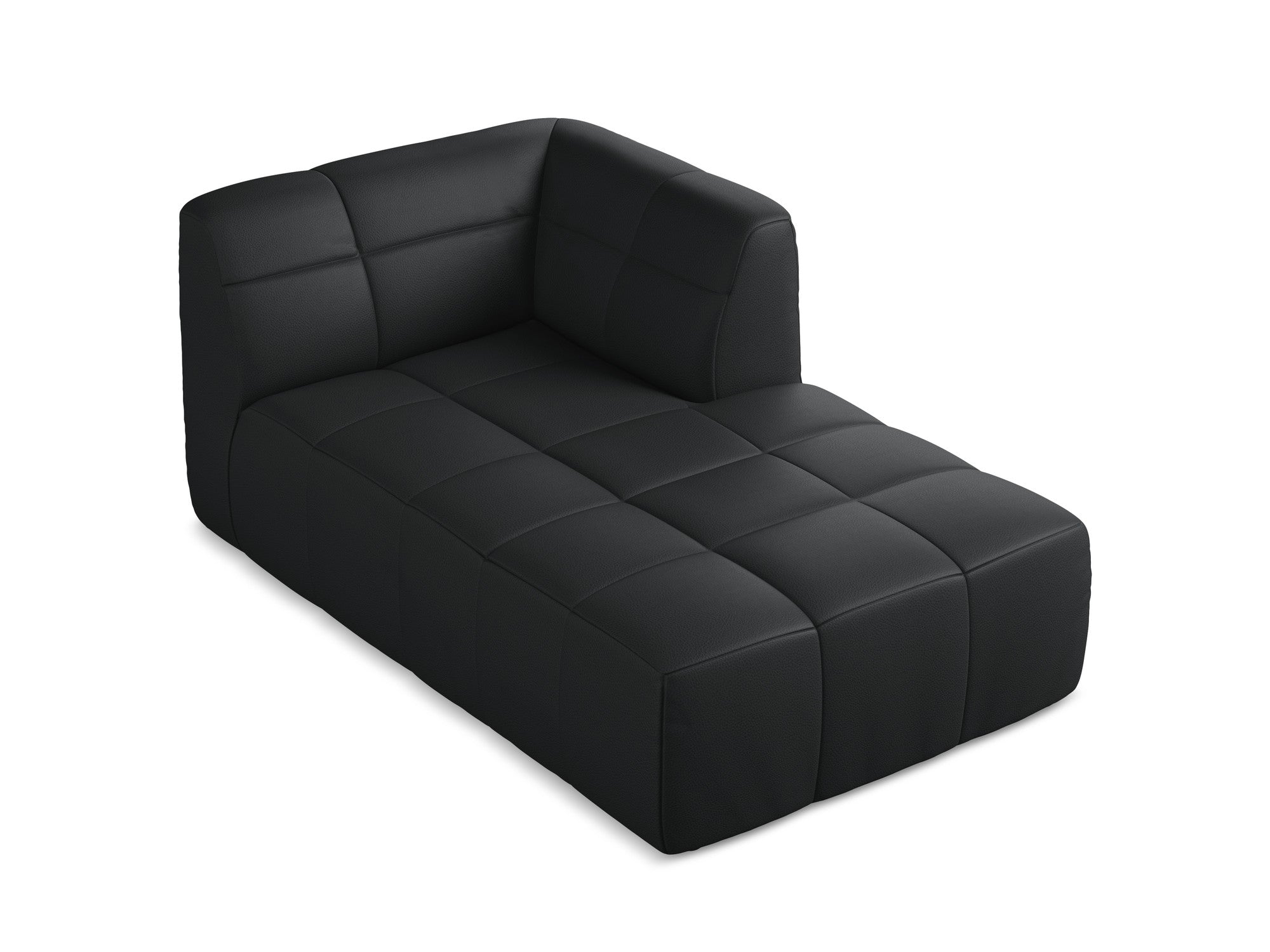 Right-facing chaise lounge ALOHA black faux leather
