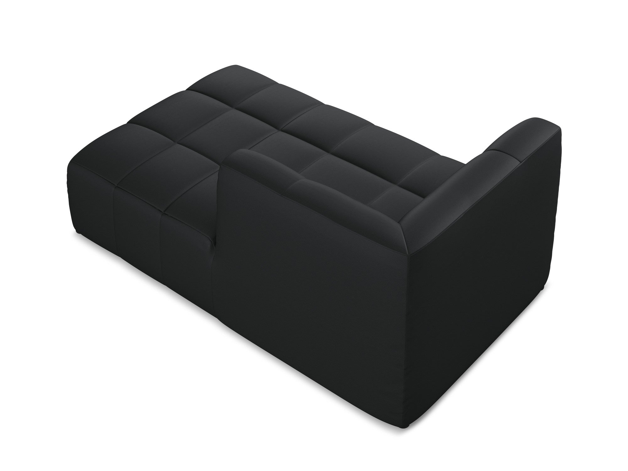Right-facing chaise lounge ALOHA black faux leather
