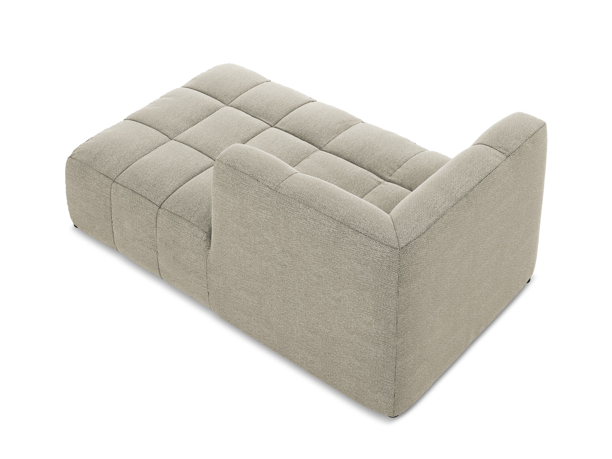 Right-facing ALOHA taupe boucle chaise longue