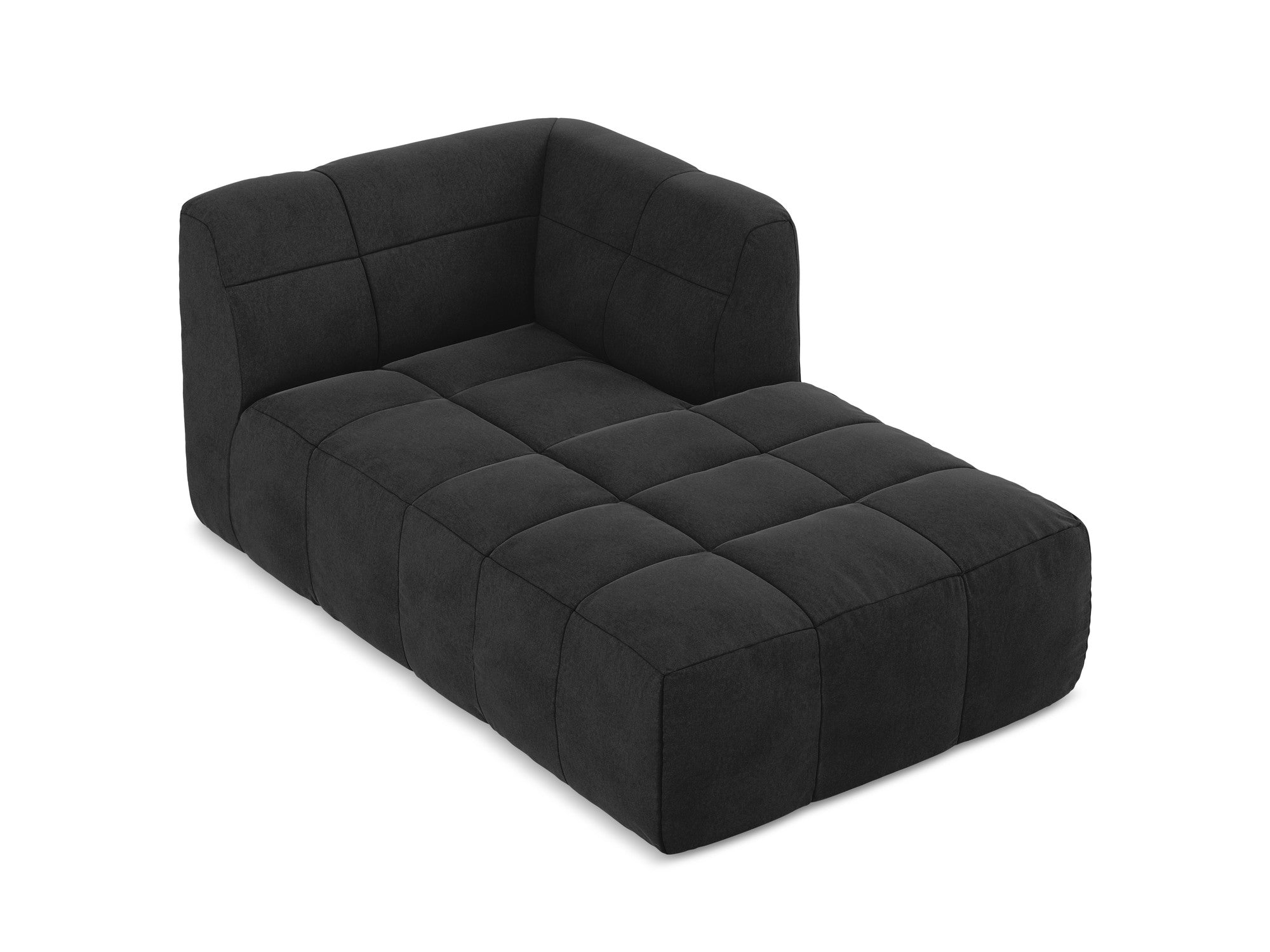 Right-facing velvet chaise lounge ALOHA black