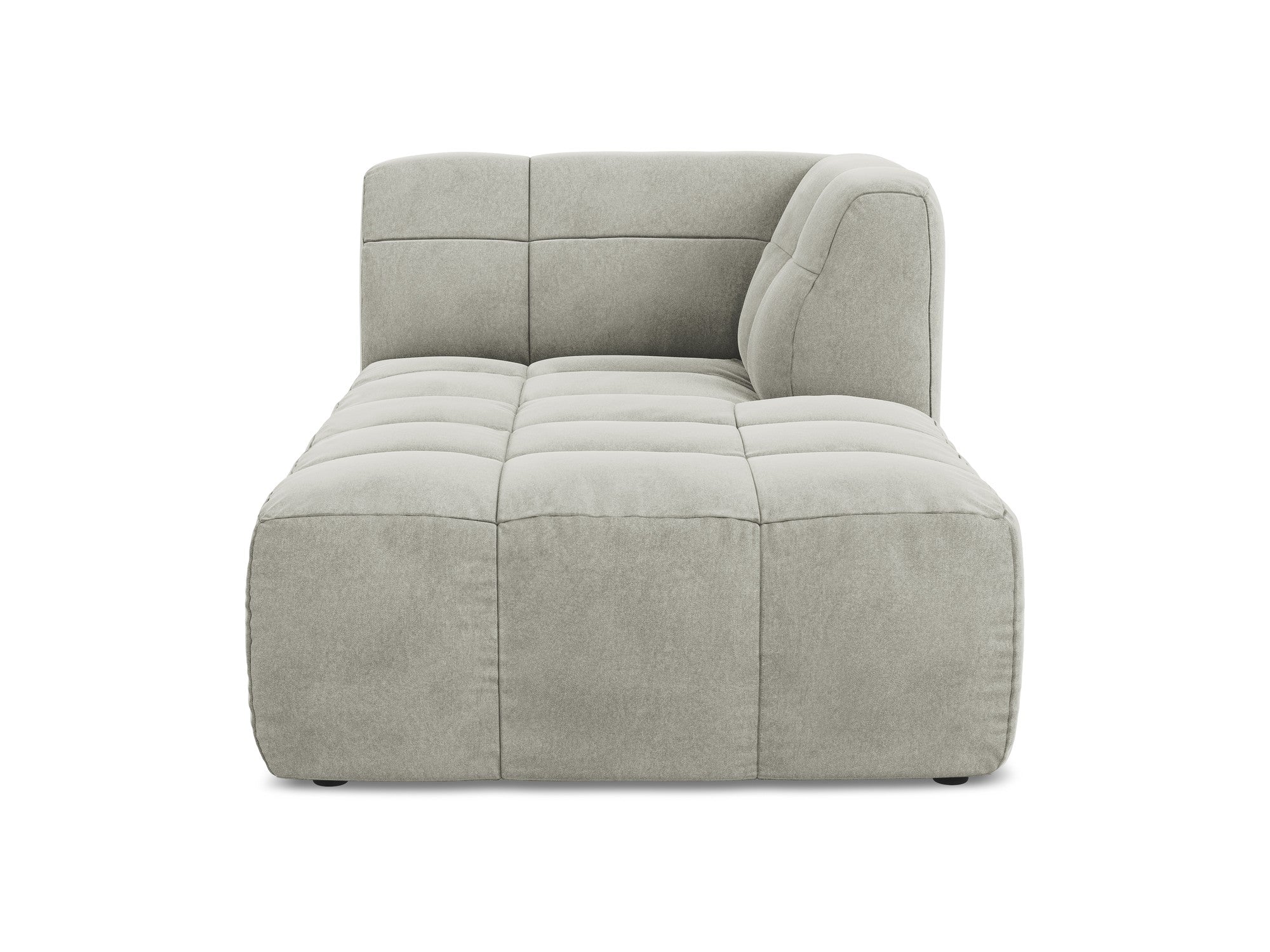 Right-facing velvet chaise lounge ALOHA light gray