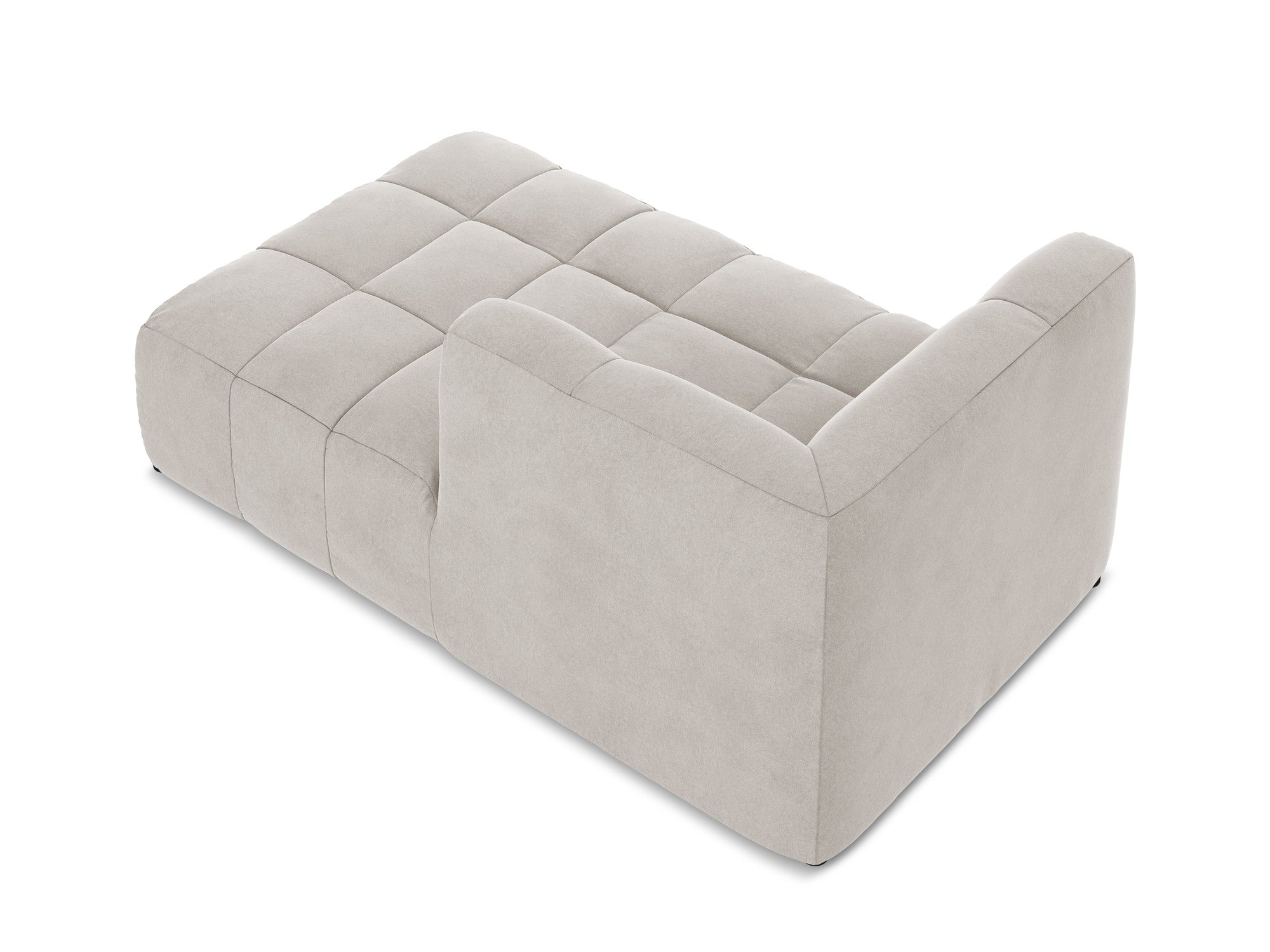 Rechtsseitiger Samt-Szezlong ALOHA hellbeige