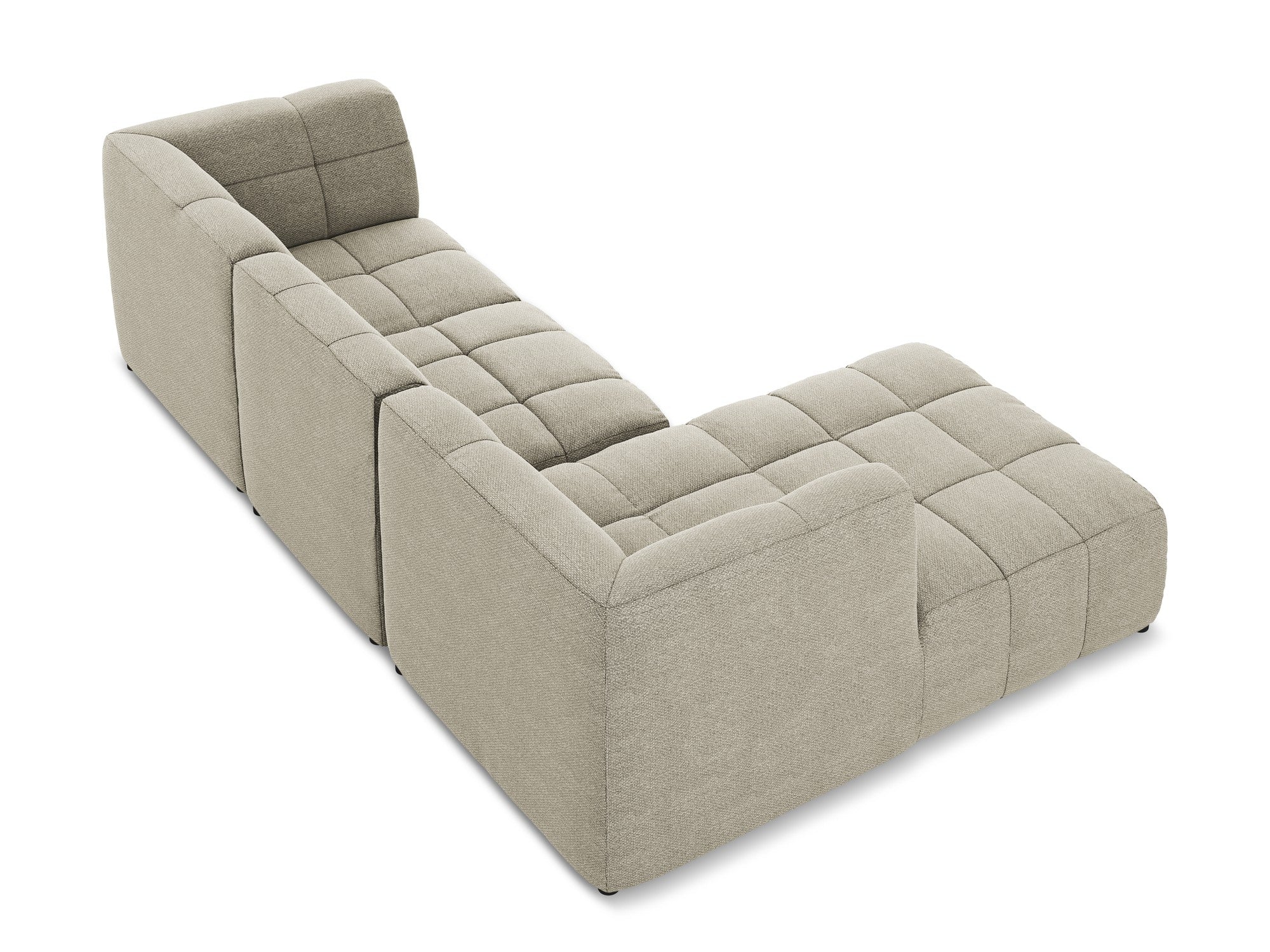Left-facing modular sofa 3-seater ALOHA taupe boucle