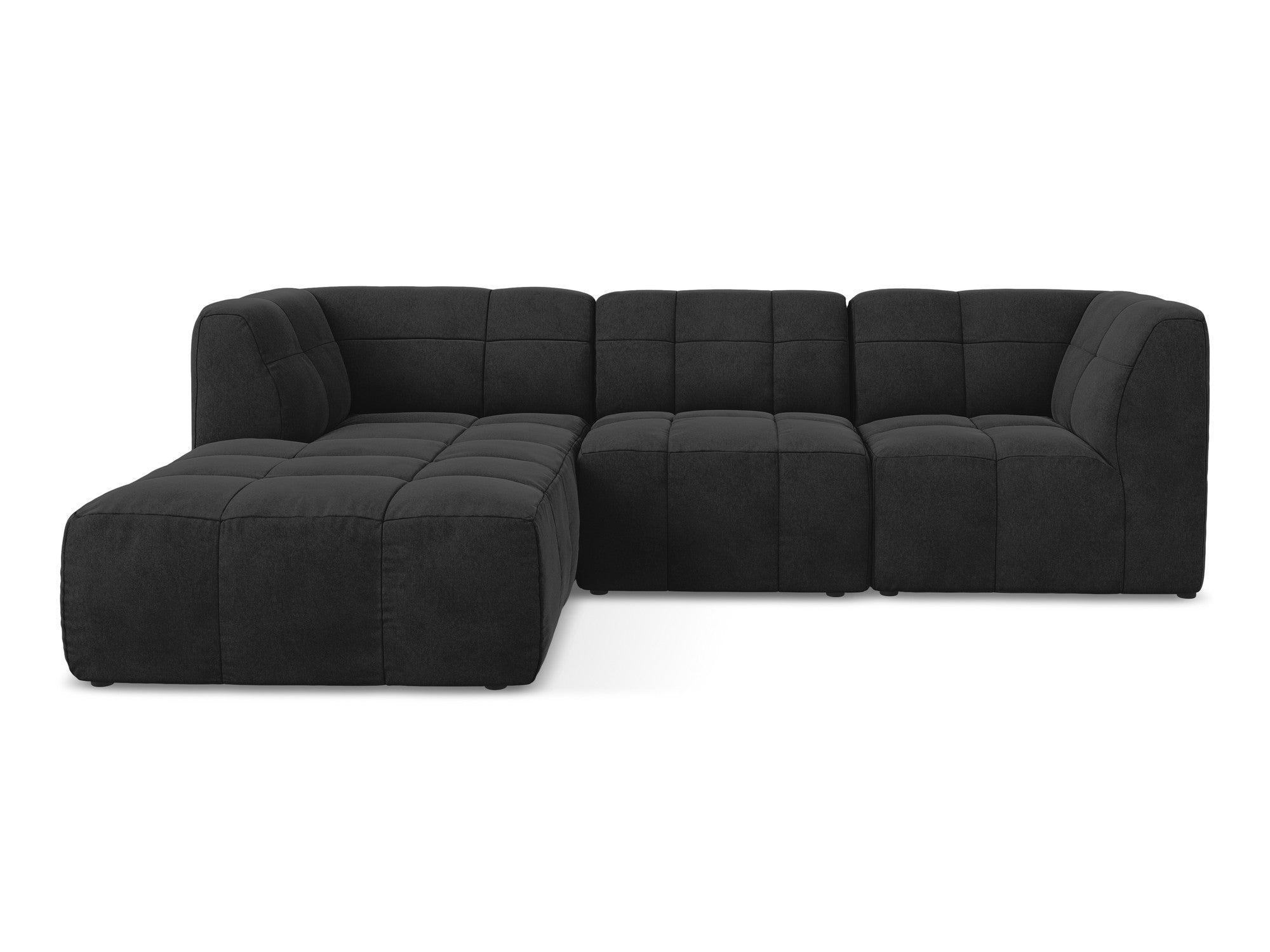 Left-facing velvet modular sofa for 3 people ALOHA black