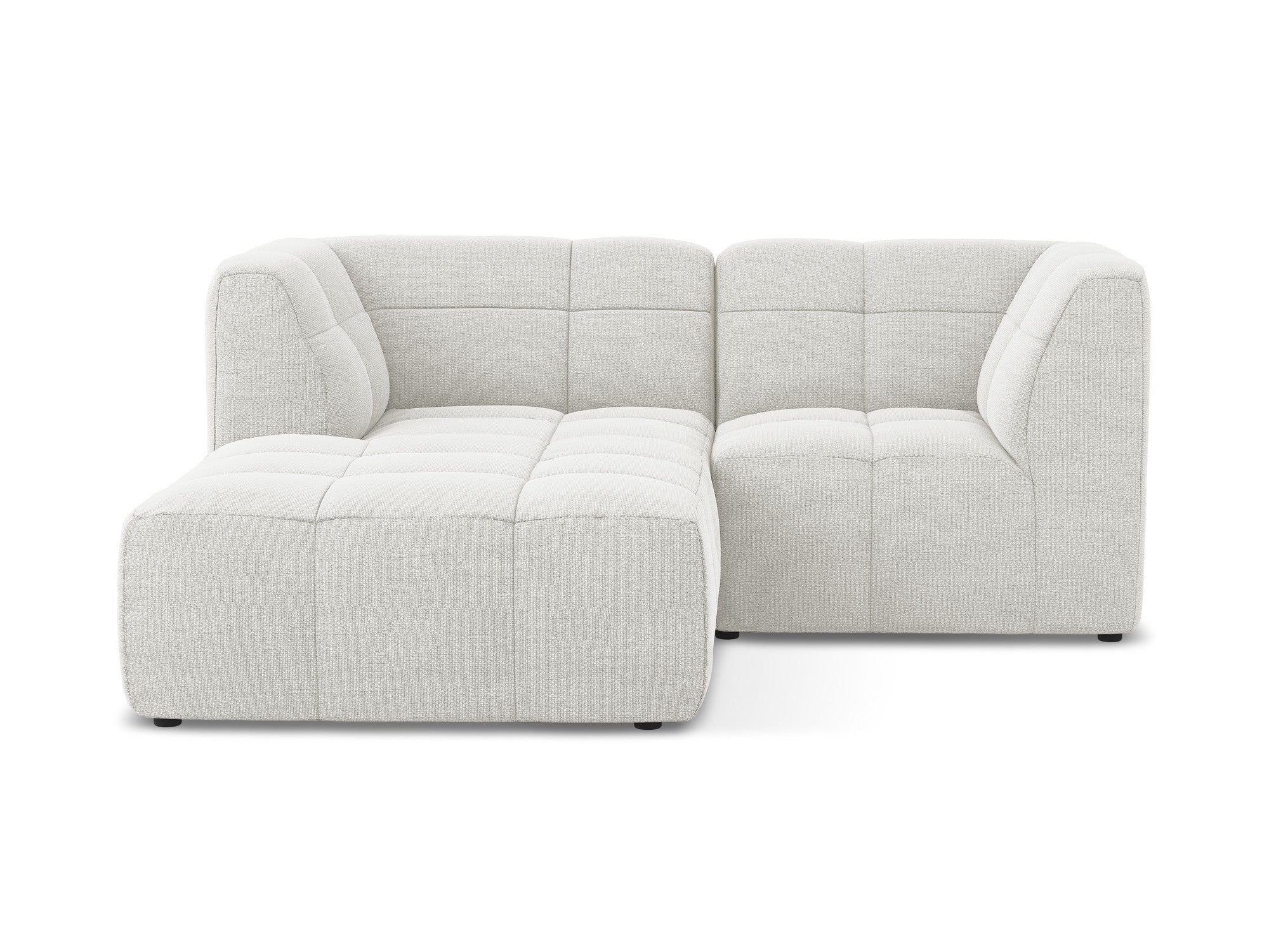 Left-facing modular 2-seater sofa ALOHA white boucle
