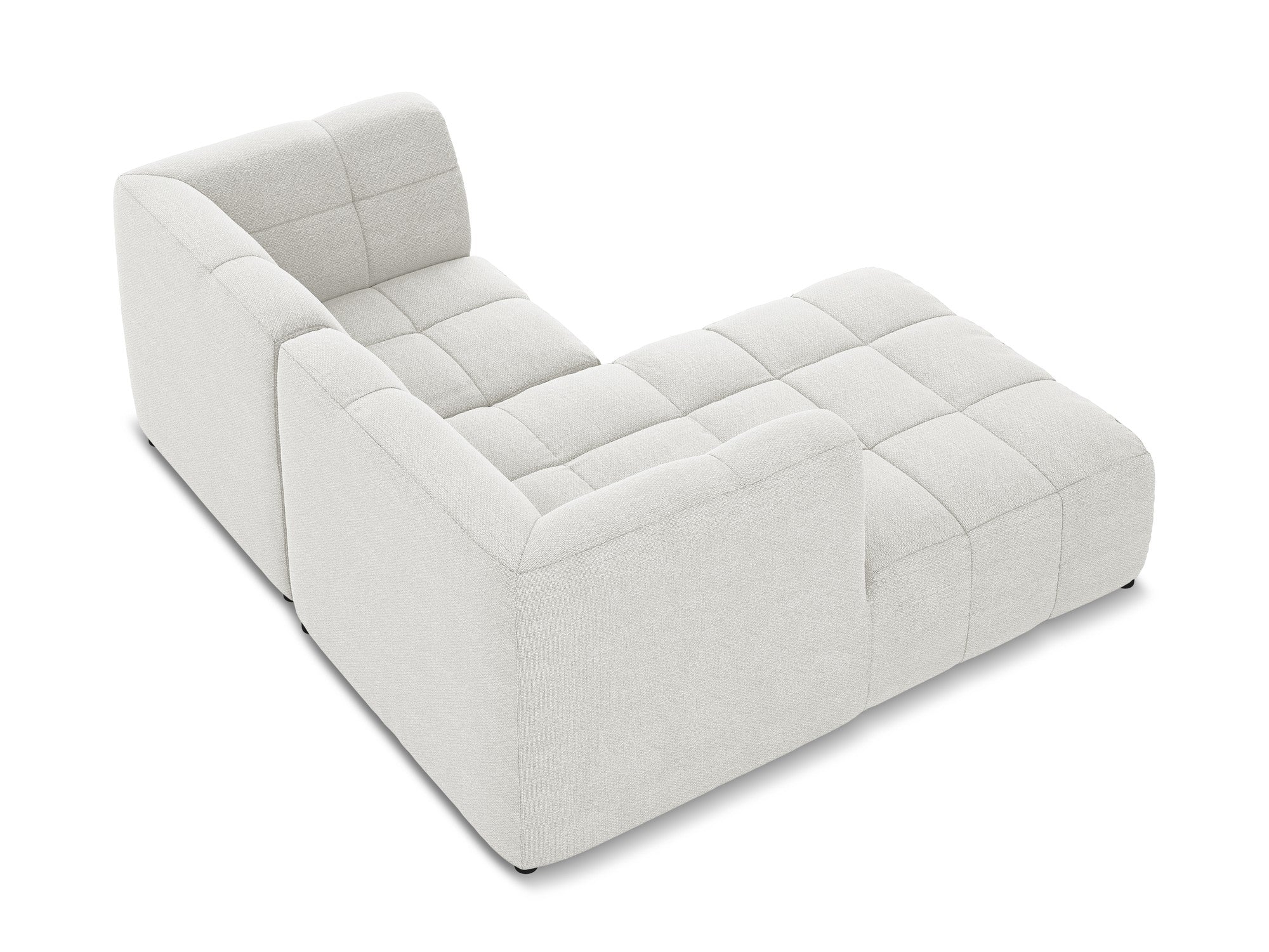 Left-facing modular 2-seater sofa ALOHA white boucle