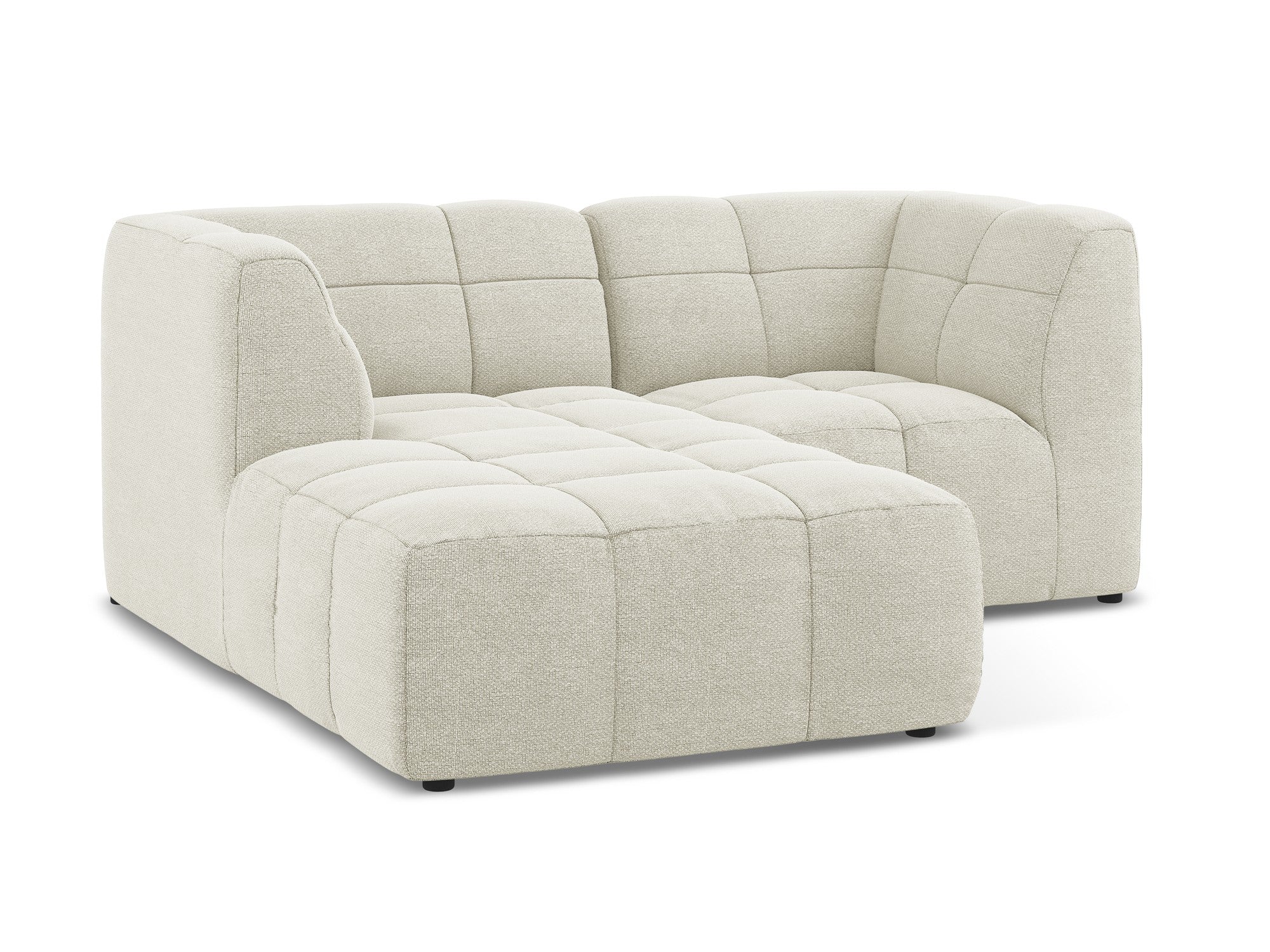 Left-facing modular sofa for 2 people ALOHA sand boucle