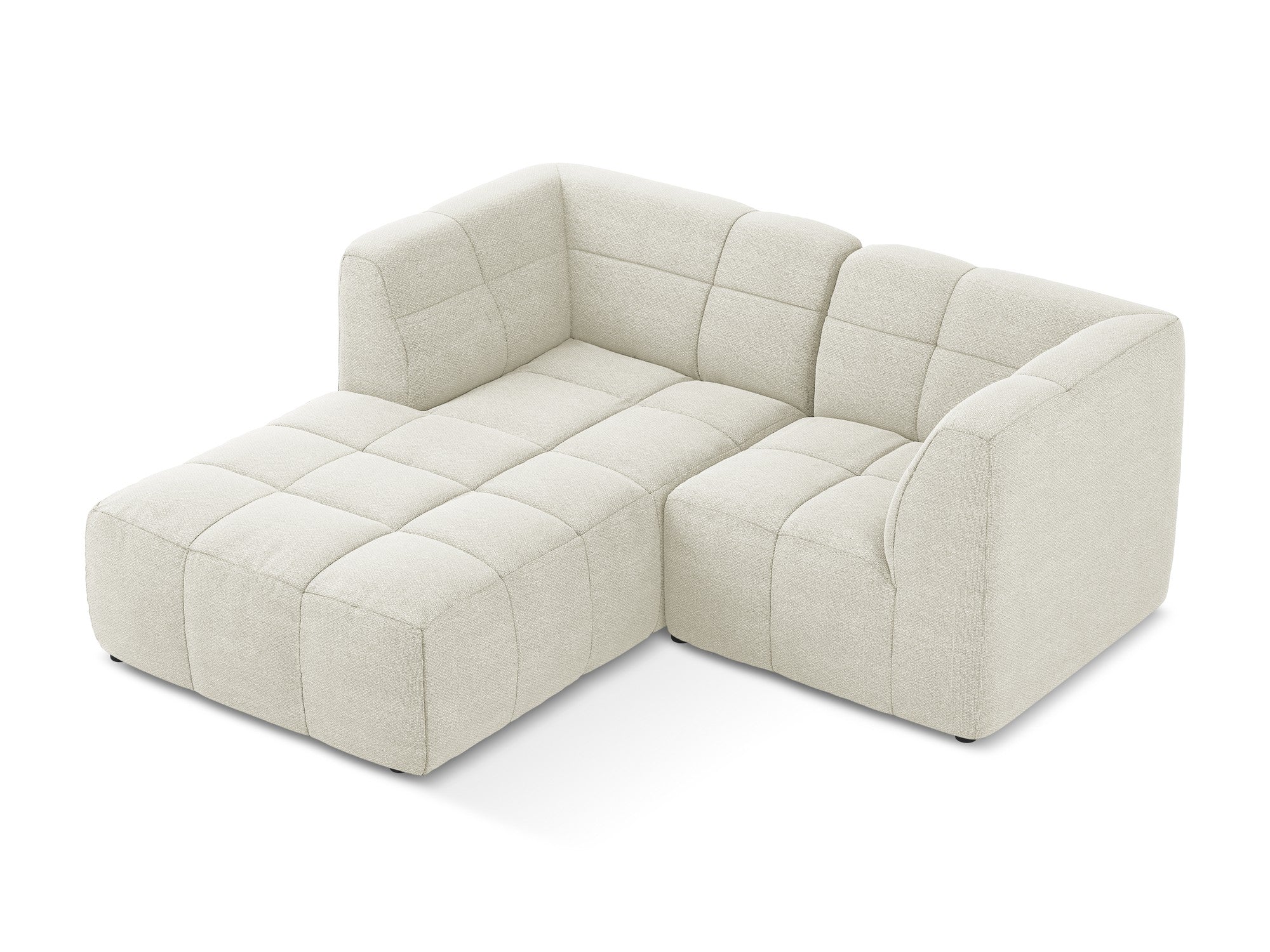 Left-facing modular sofa for 2 people ALOHA sand boucle