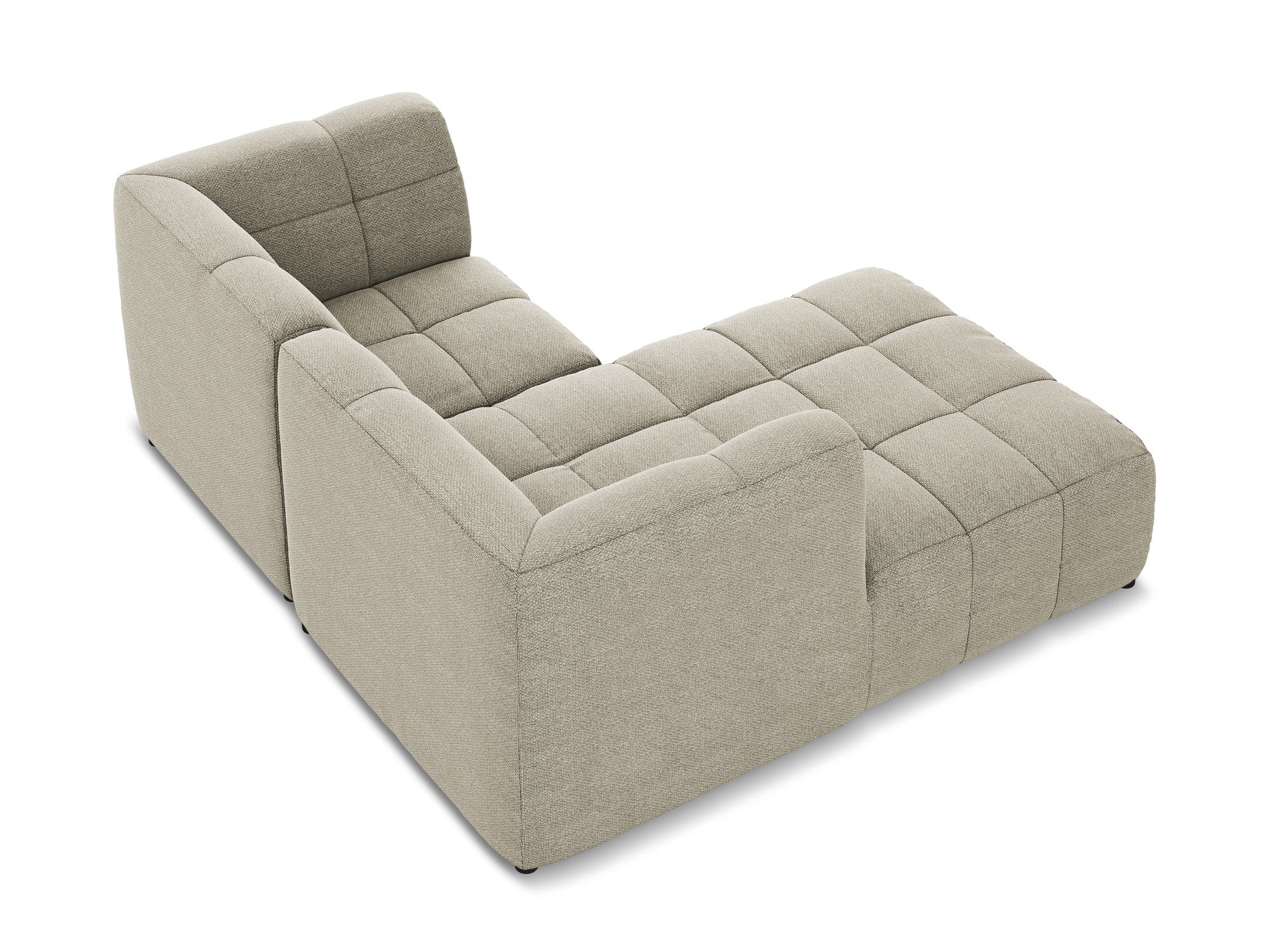 Left-facing modular 2-seater sofa ALOHA taupe boucle