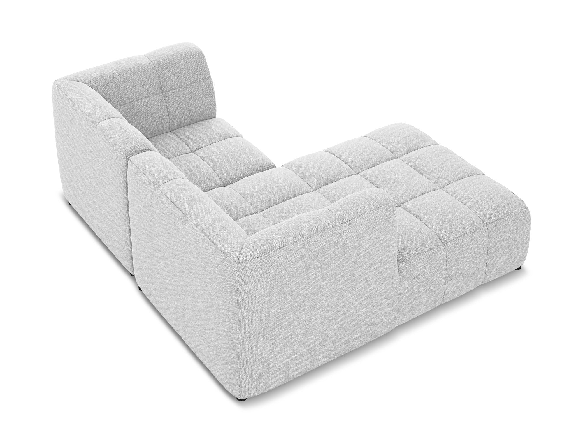 Modularer linksseitiger 2-Sitzer ALOHA silberner Boucle