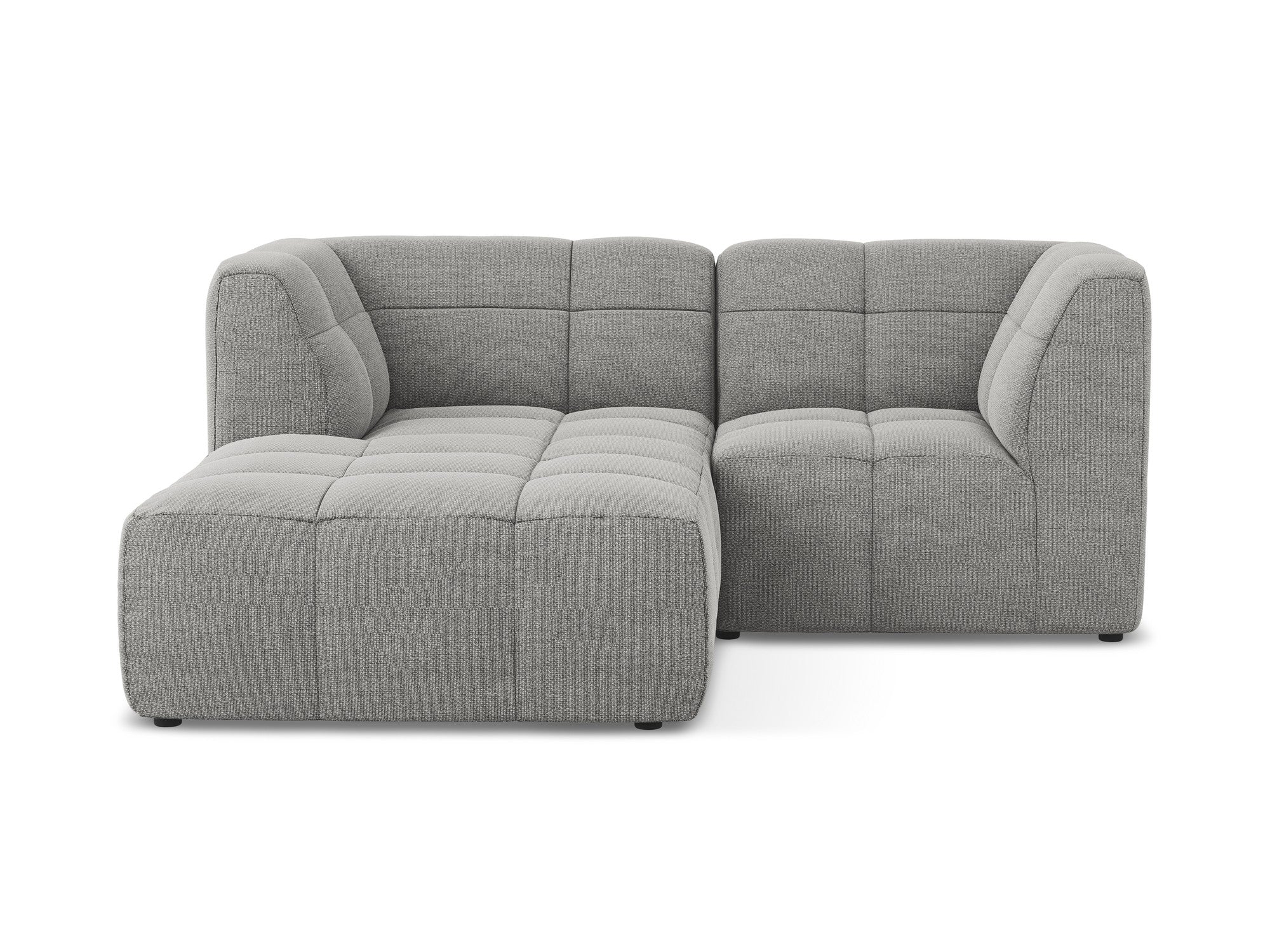 Modularer, linksseitiger 2-Sitzer ALOHA in hellgrauem Boucle