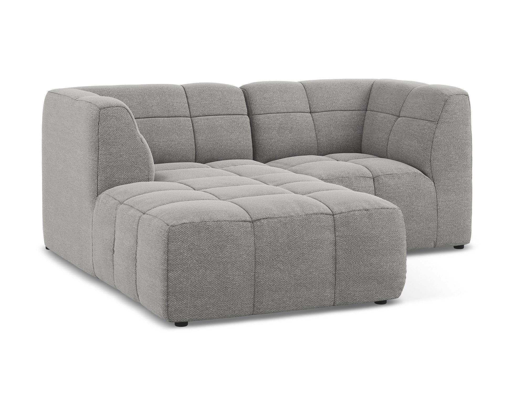 Modularer, linksseitiger 2-Sitzer ALOHA in hellgrauem Boucle