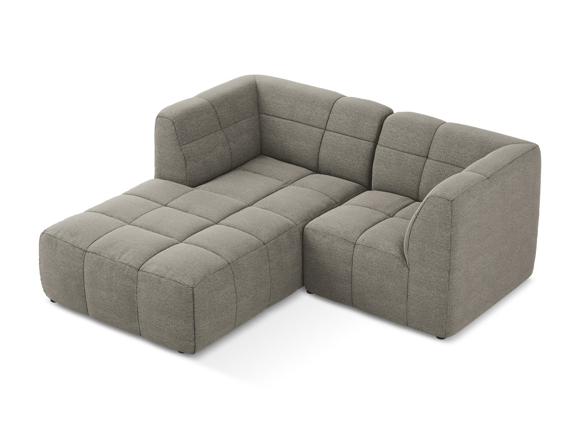 Modularer linksseitiger 2-Sitzer ALOHA in grauem Boucle
