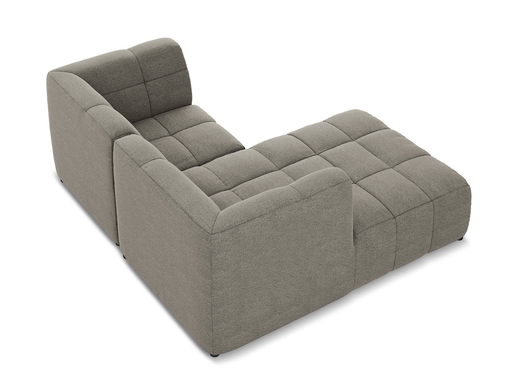 Modularer linksseitiger 2-Sitzer ALOHA in grauem Boucle