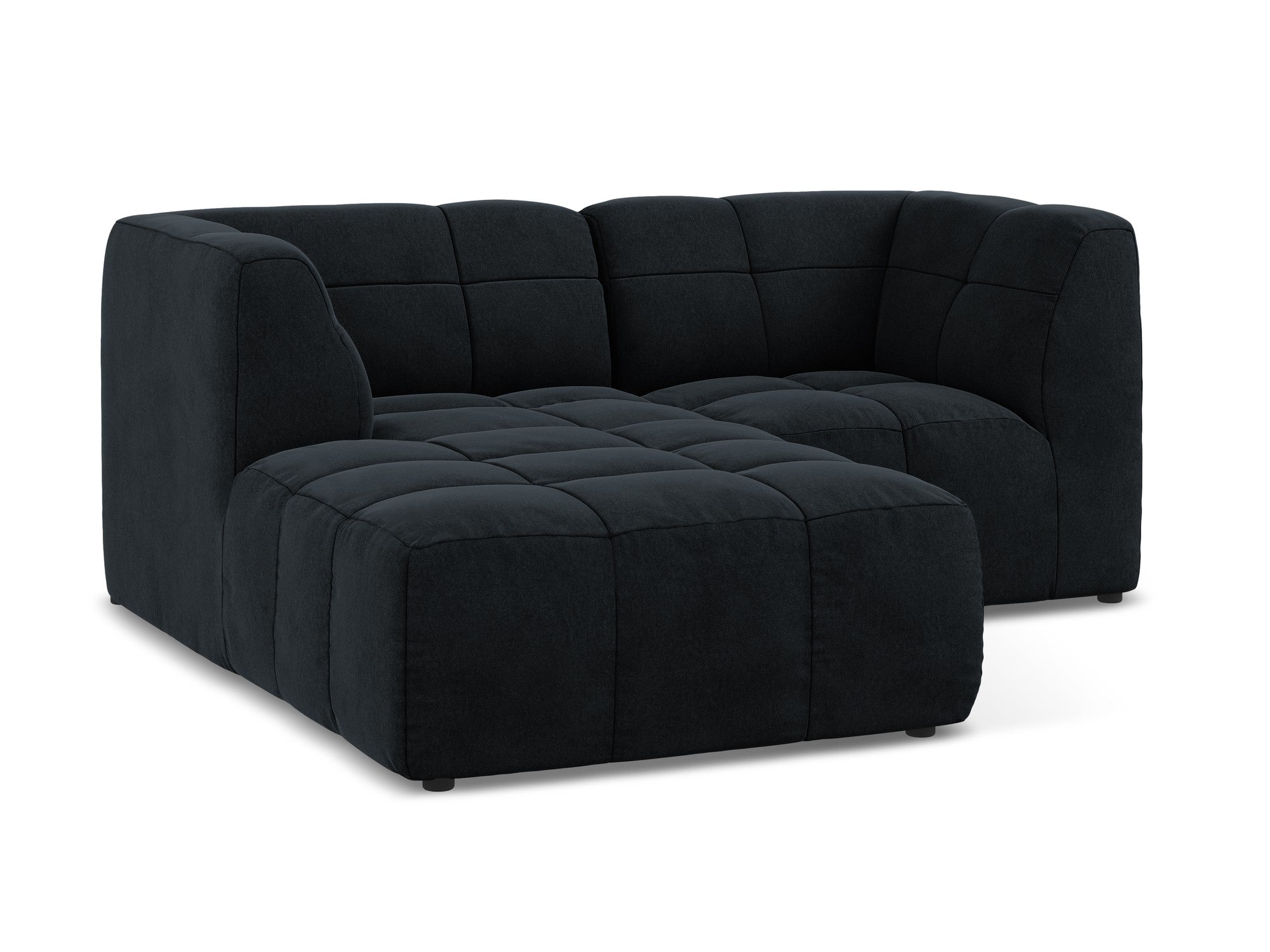 Left-facing velvet modular sofa for 2 people ALOHA in royal blue