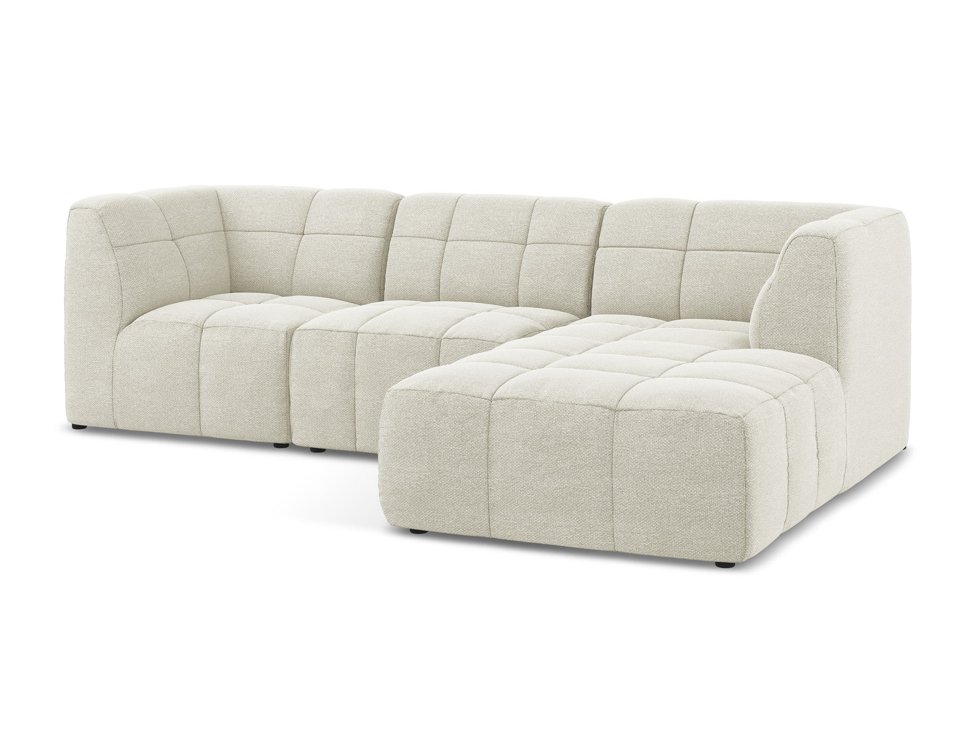Right-facing modular sofa 3-seater ALOHA sand boucle