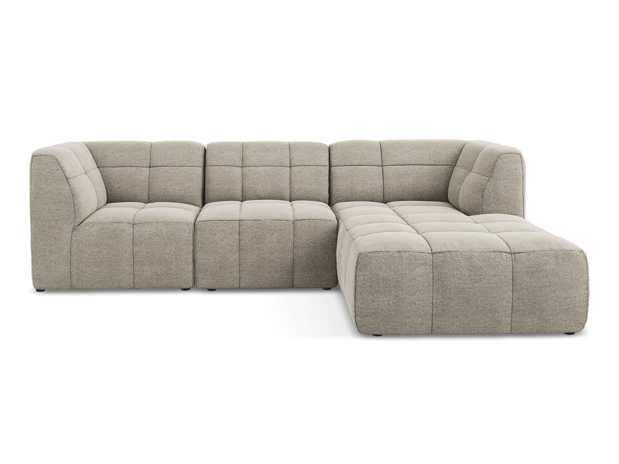 Right-facing modular sofa 3-seater ALOHA taupe boucle