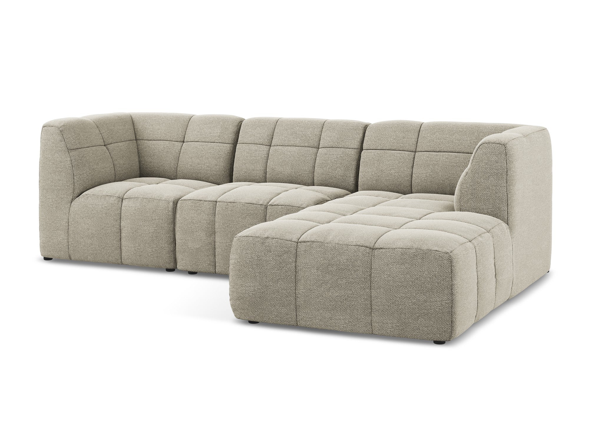 Right-facing modular sofa 3-seater ALOHA taupe boucle