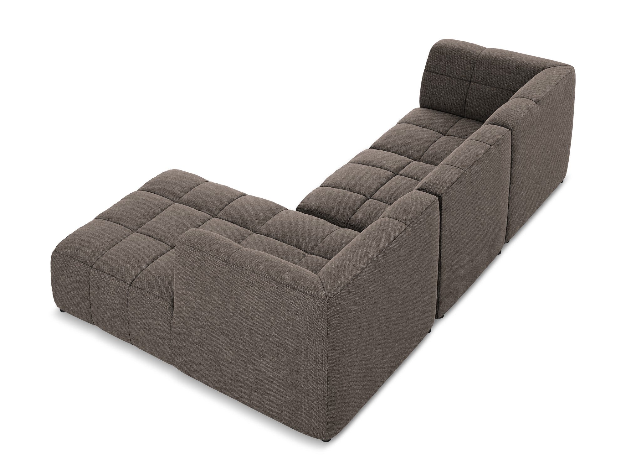 Right-facing modular sofa ALOHA chocolate boucle