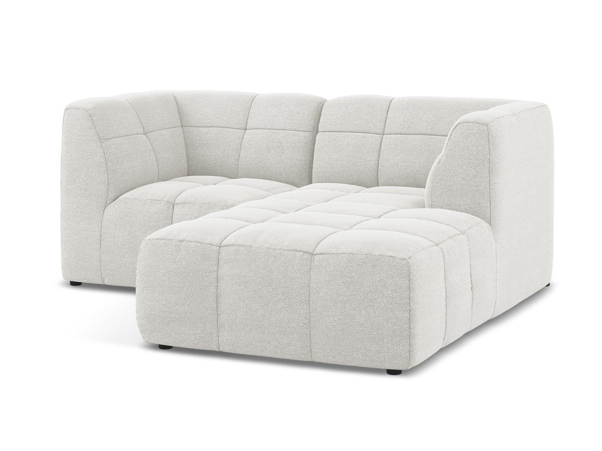 Right-facing modular sofa for 2 people ALOHA white boucle
